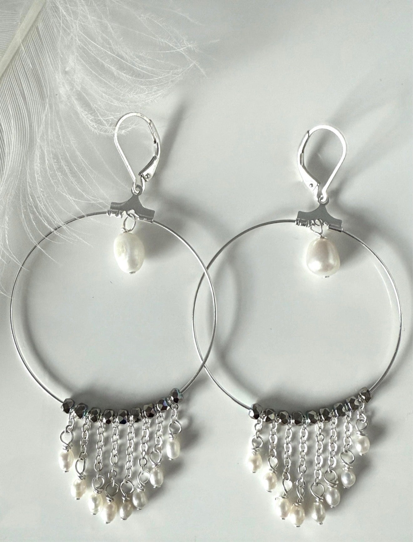 Pearl and Silver Earrings