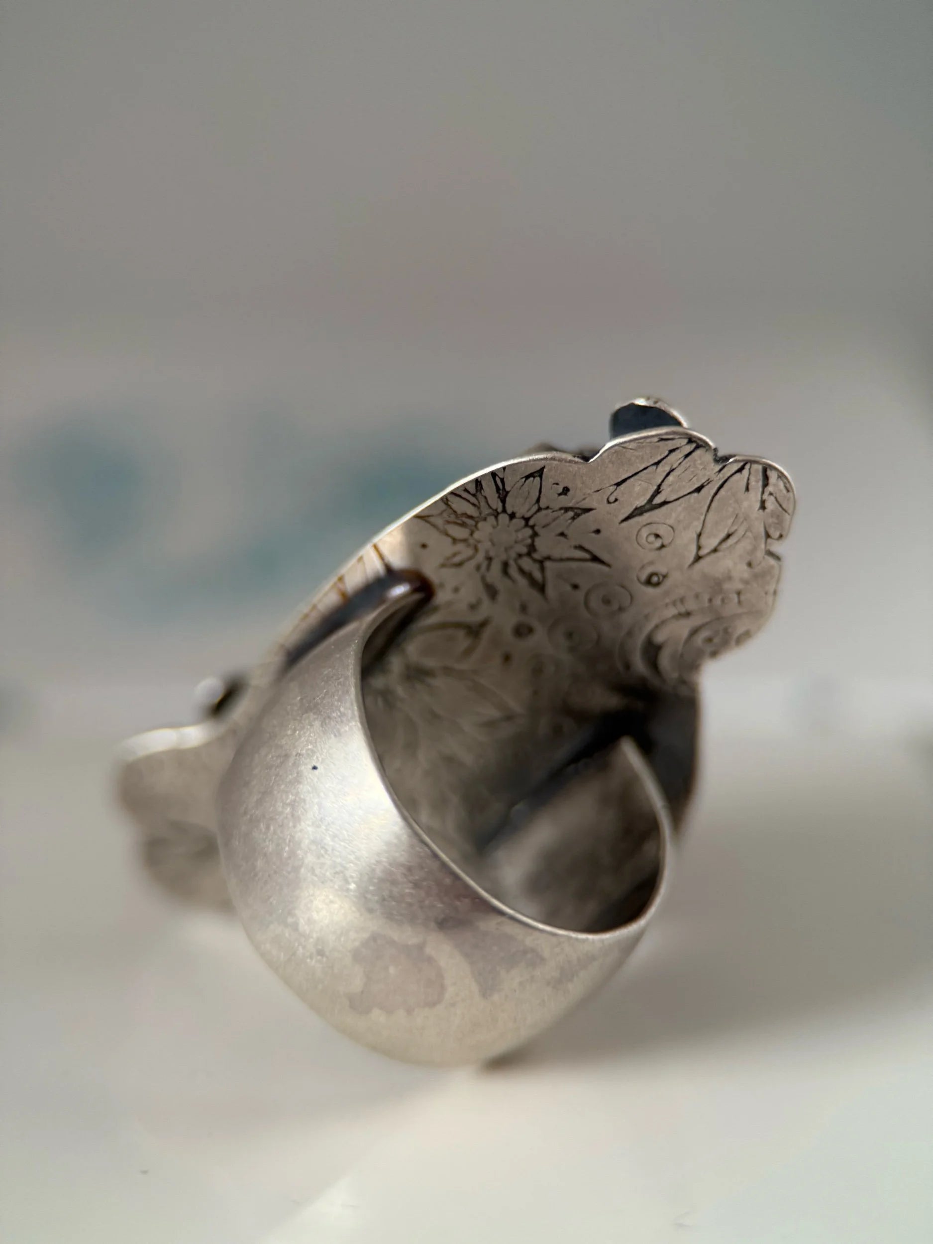 Aquamarine Flower Ring