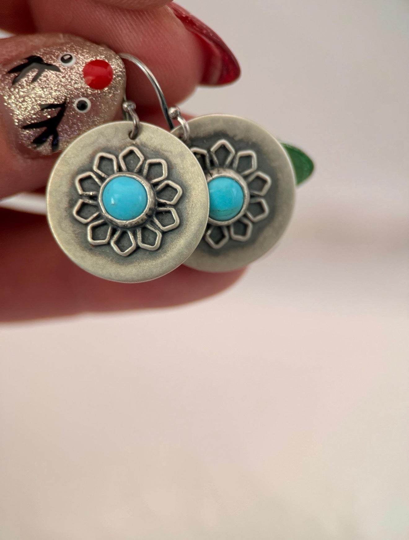 Turquoise Filigree Earrings
