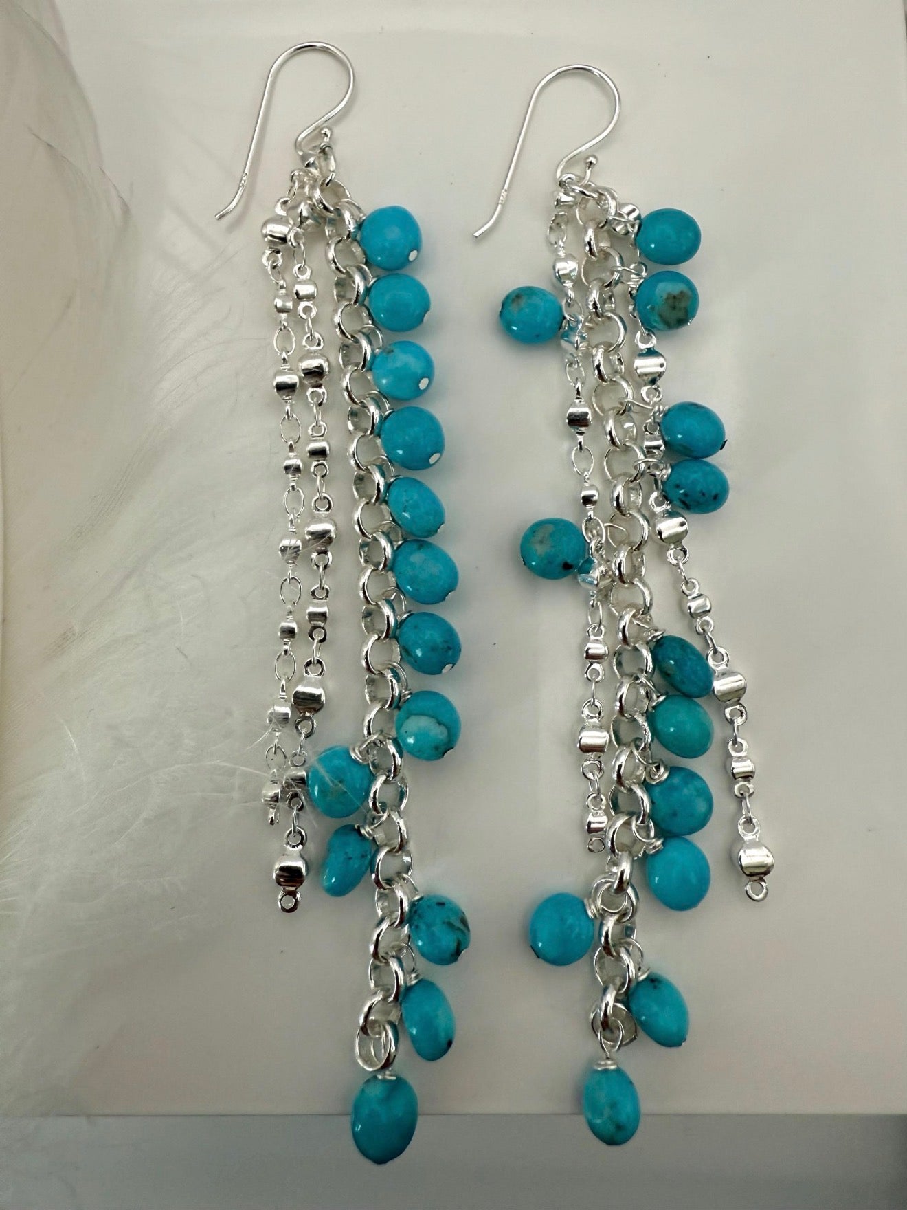 Nacozari Turquoise Chain Statement Earrings