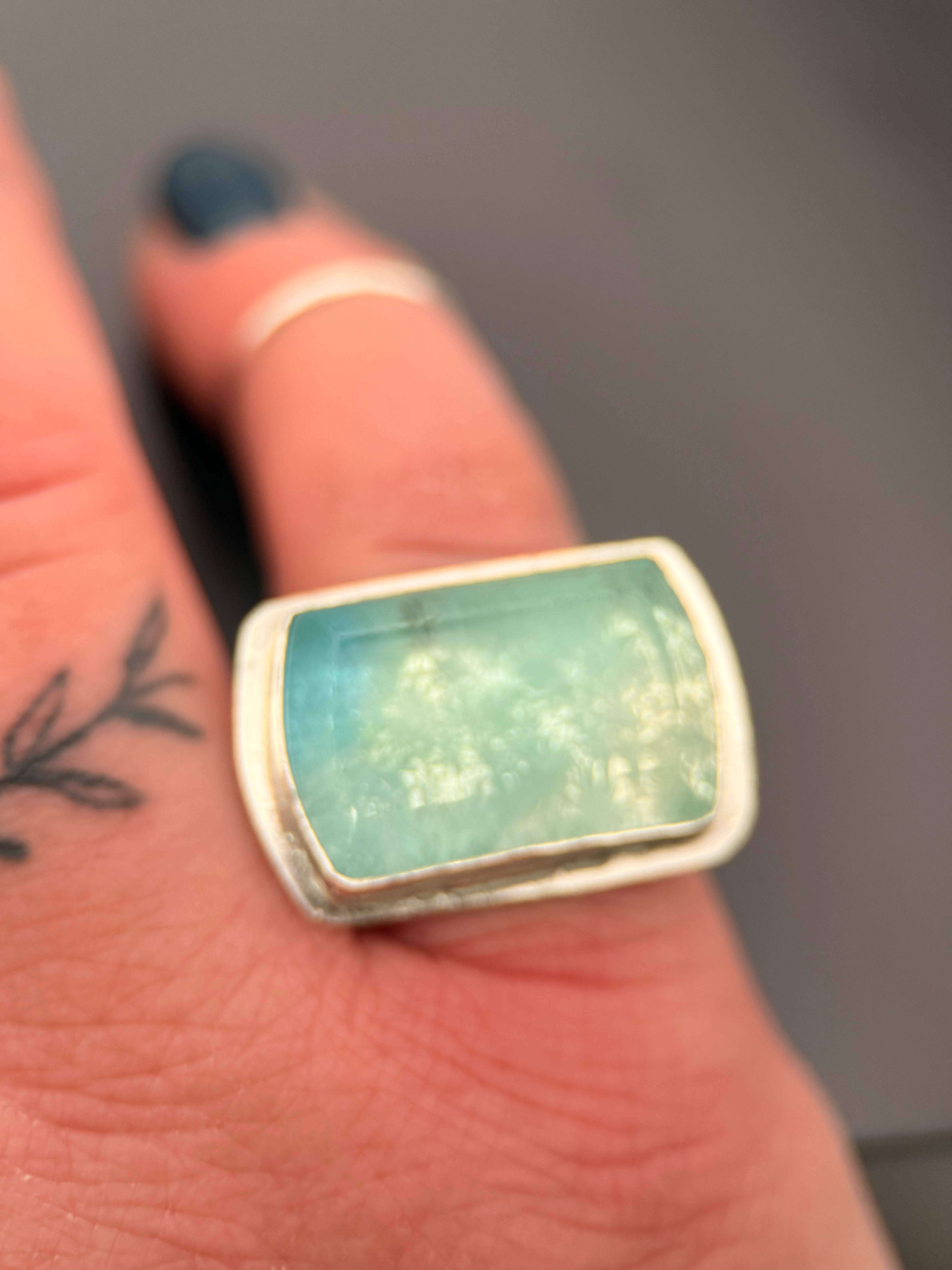 Aqua Blue Bridewell Stone Ring