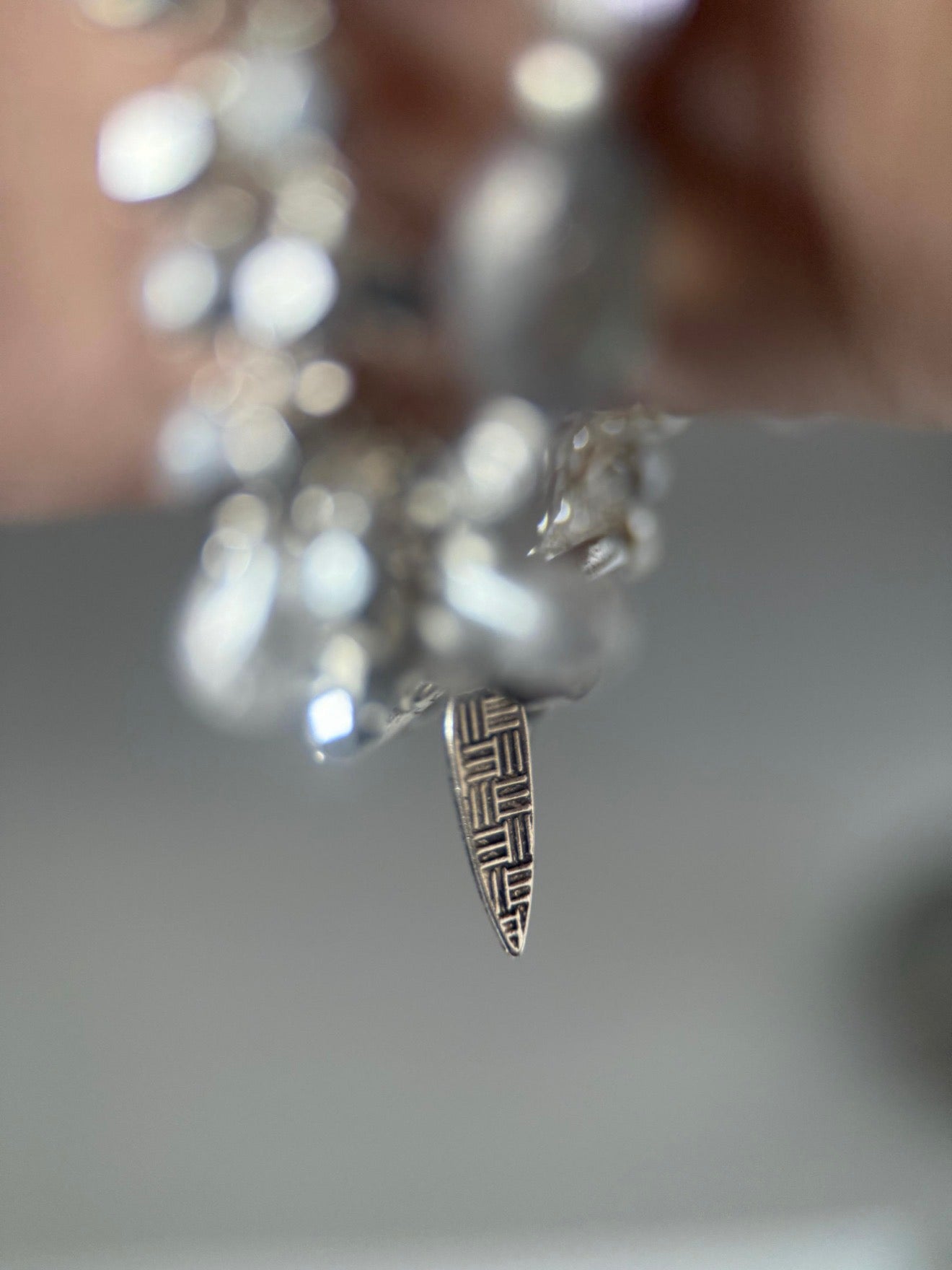 Medium Silver Czech Glass Flower Double Strand Bracelet