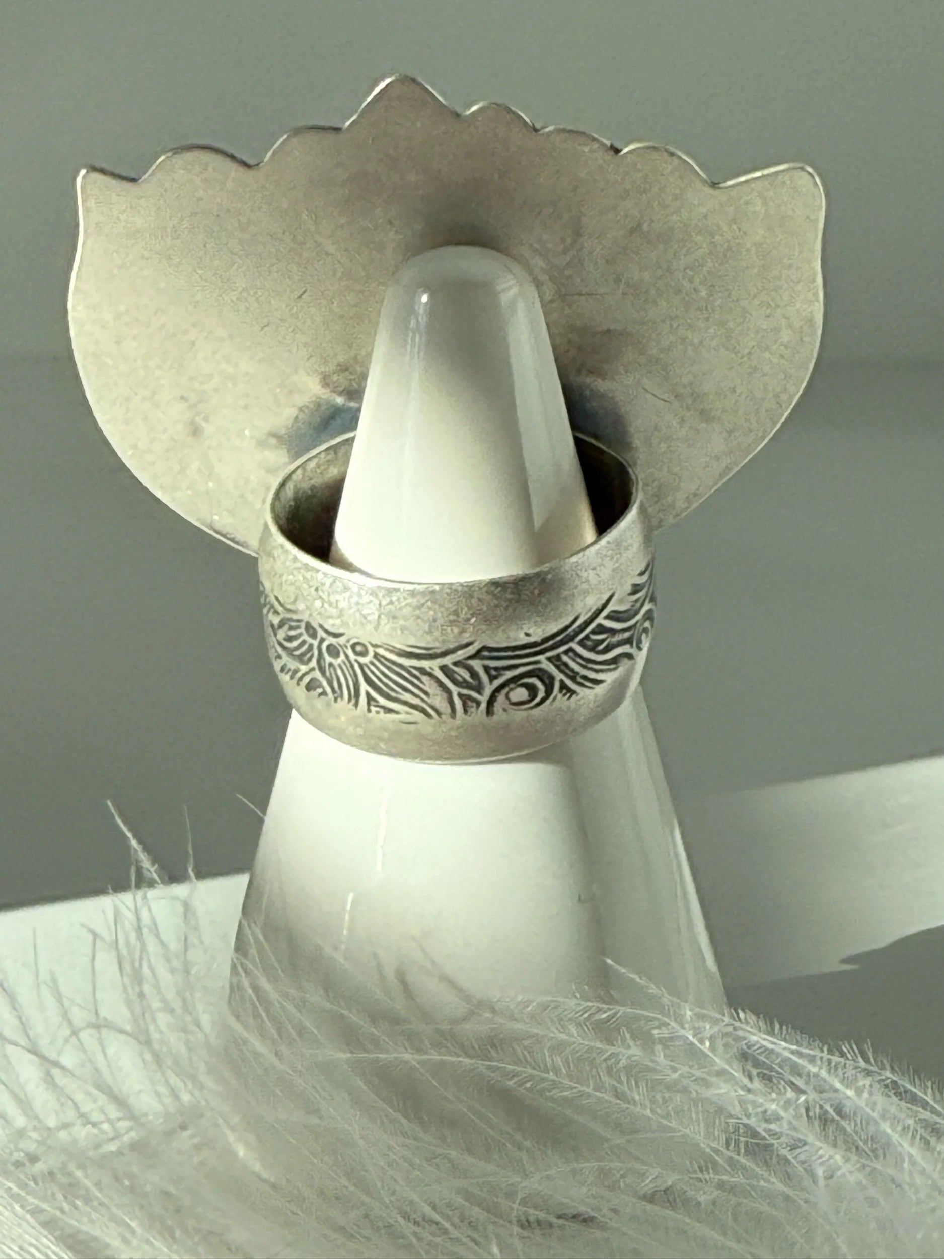 Pink Sapphire Silver Lotus Ring