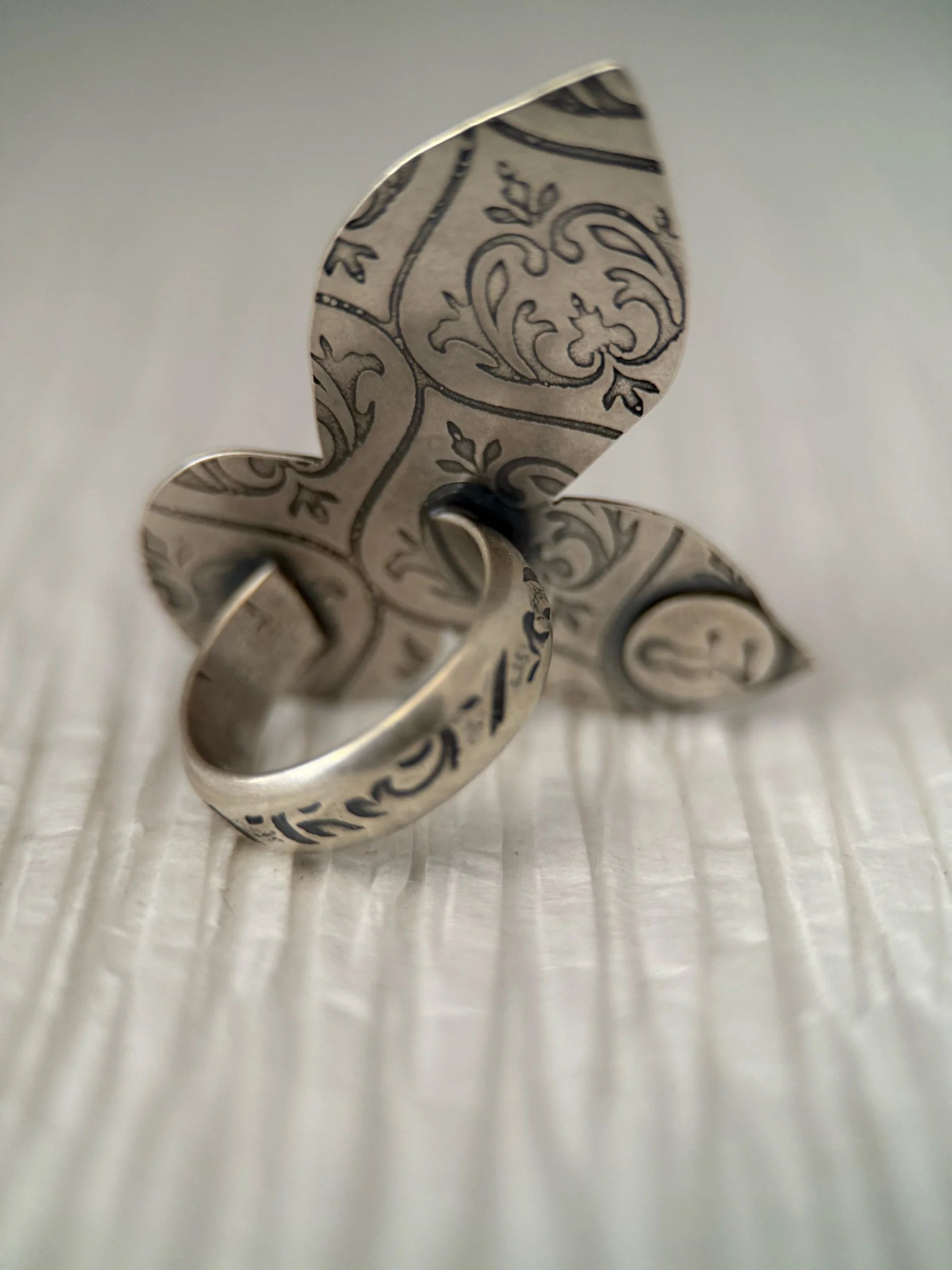 Pink Tourmaline Two Leaf Ring