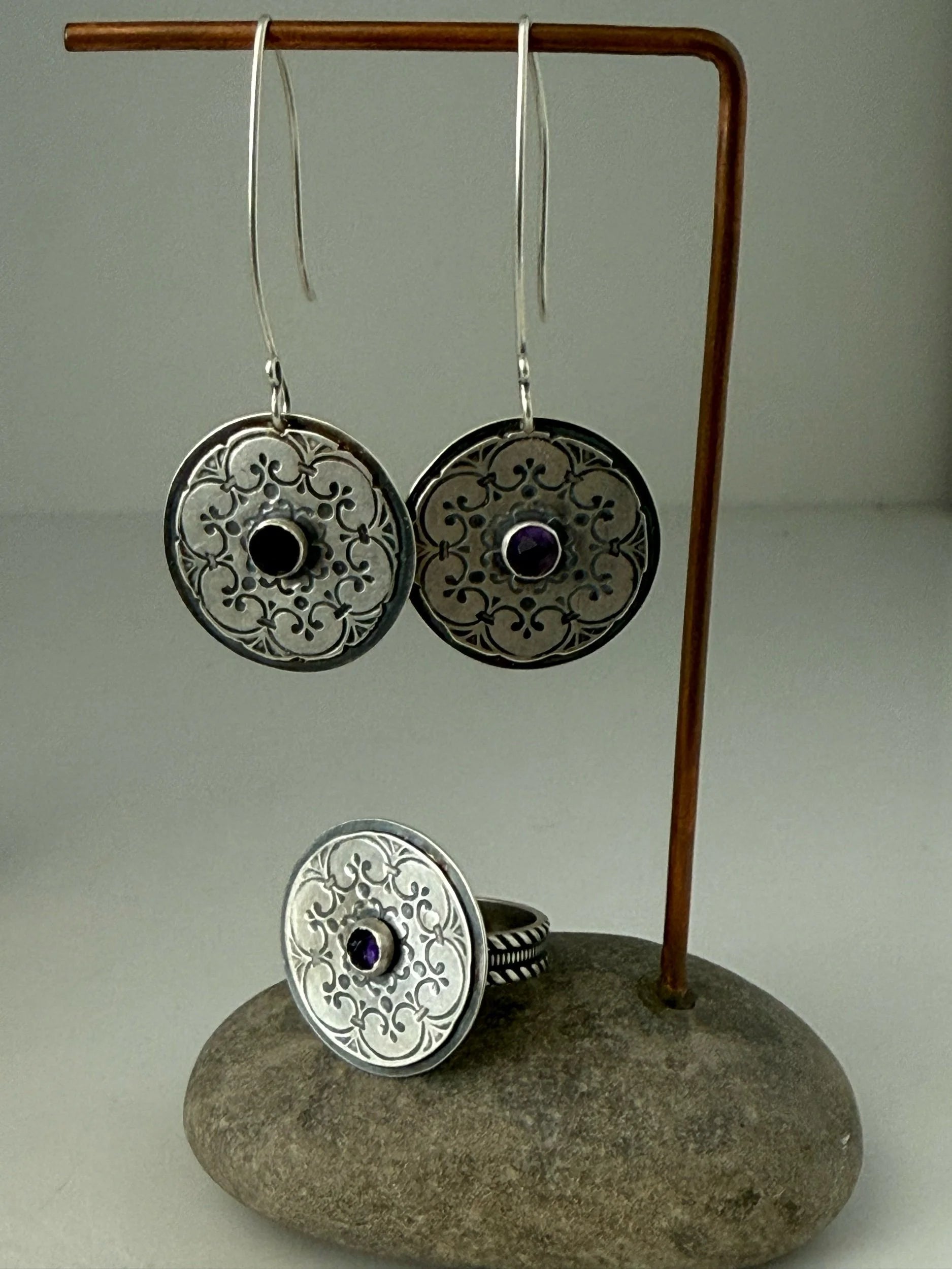 Amethyst Mandala Earrings