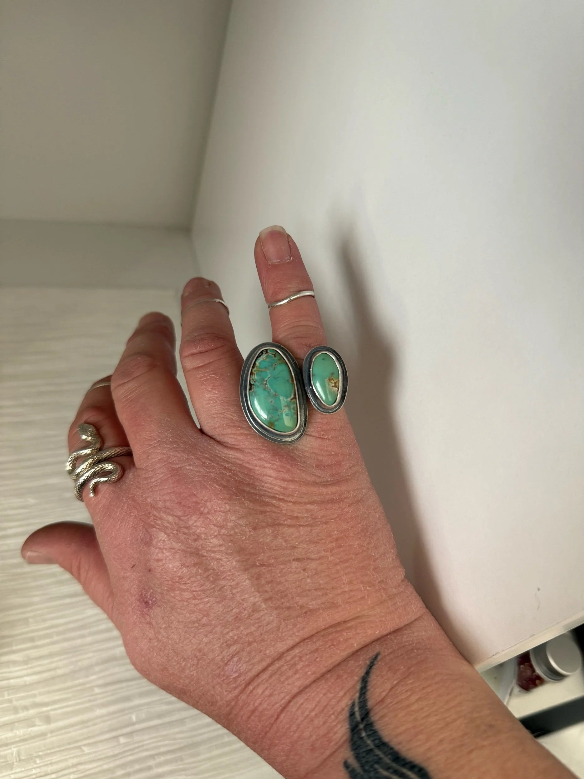 Iron Maiden Turquoise Adjustable Ring