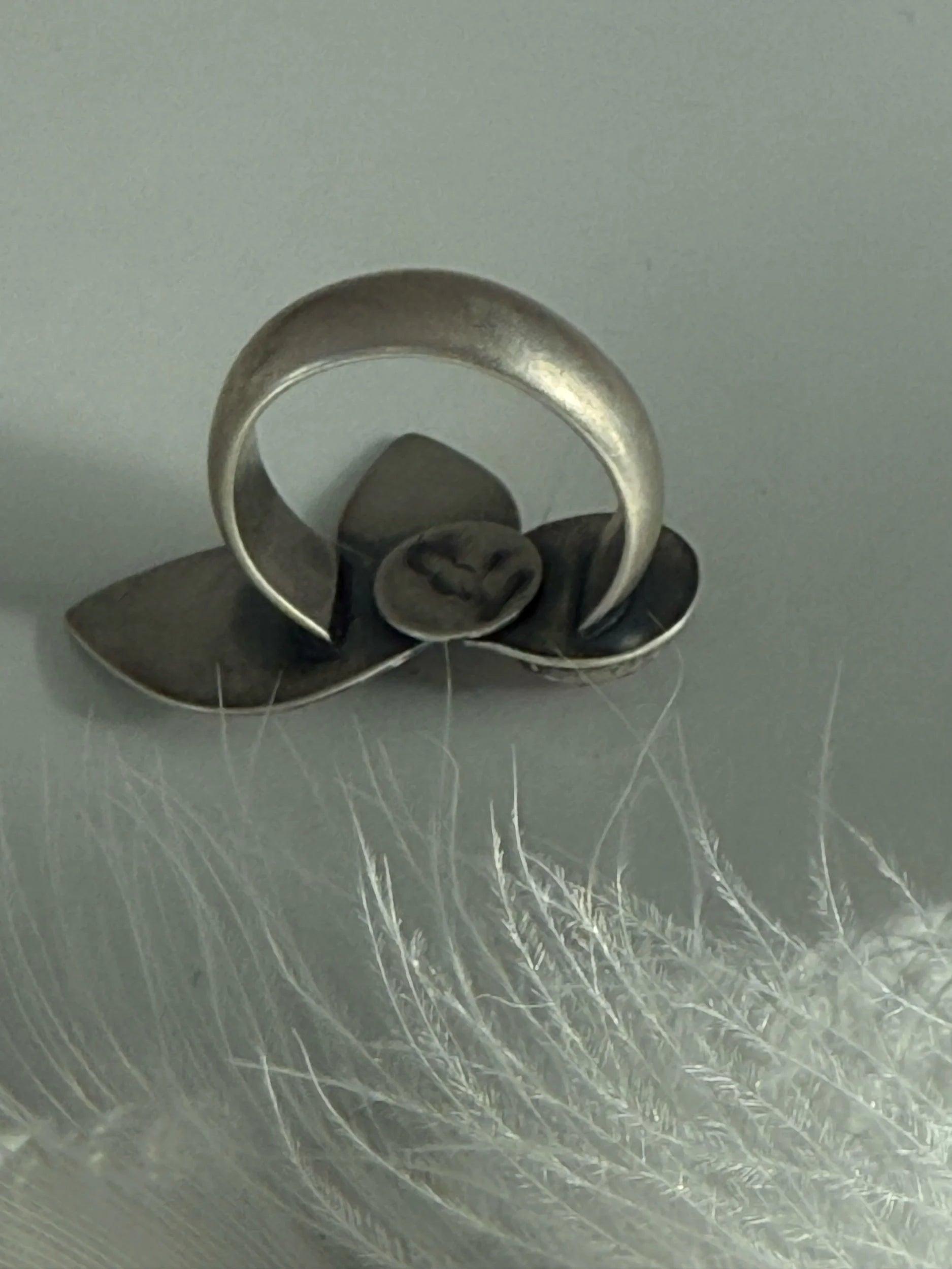 Watermelon Tourmaline 2 Leaf Silver Ring