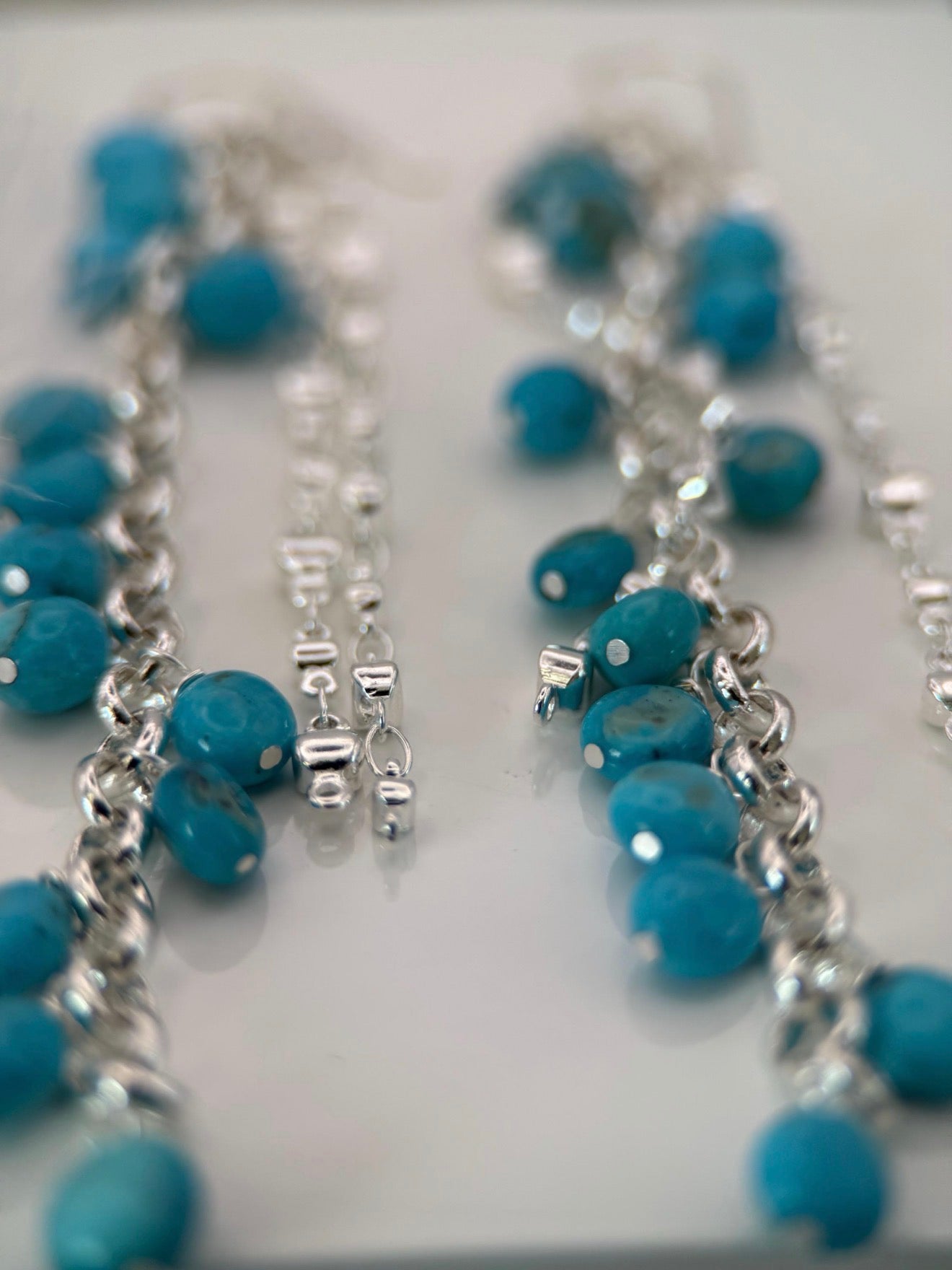 Nacozari Turquoise Chain Statement Earrings