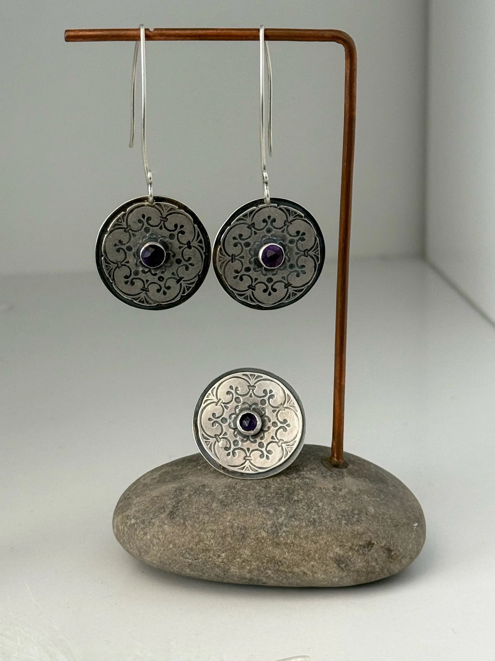 Amethyst Mandala Earrings