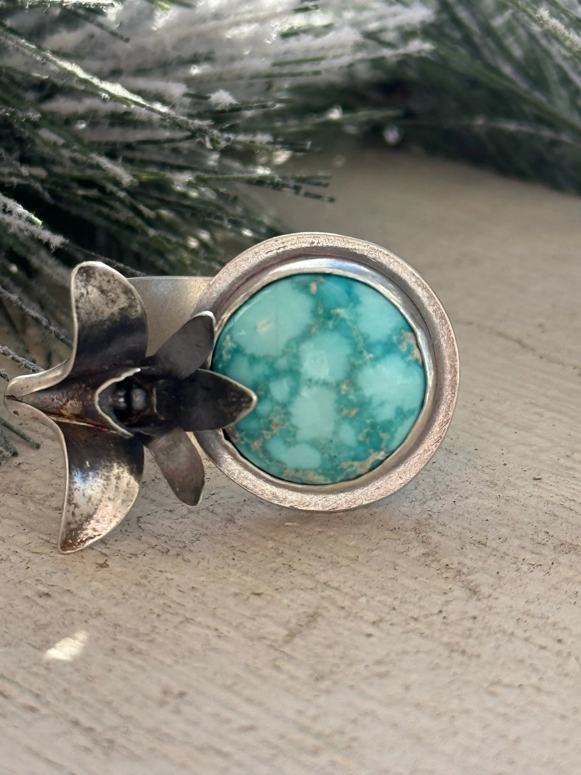 Whitewater Turquoise Flower Ring