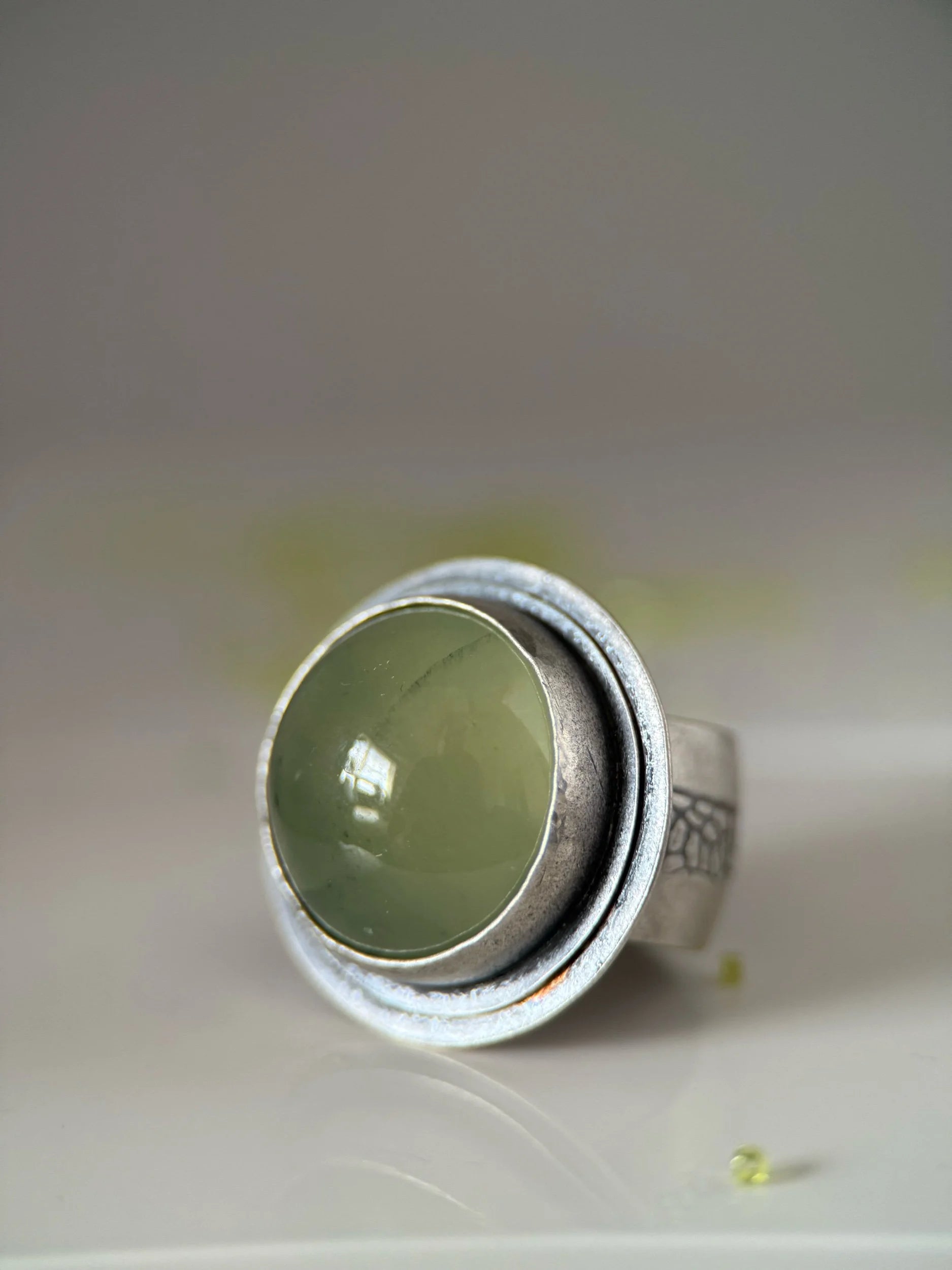 Prehnite Leaf Ring