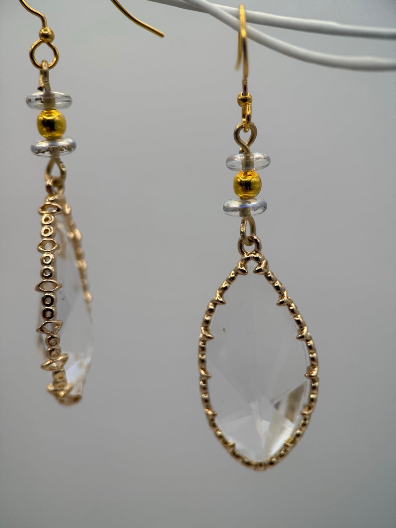 Gold Czech Glass Earrings
