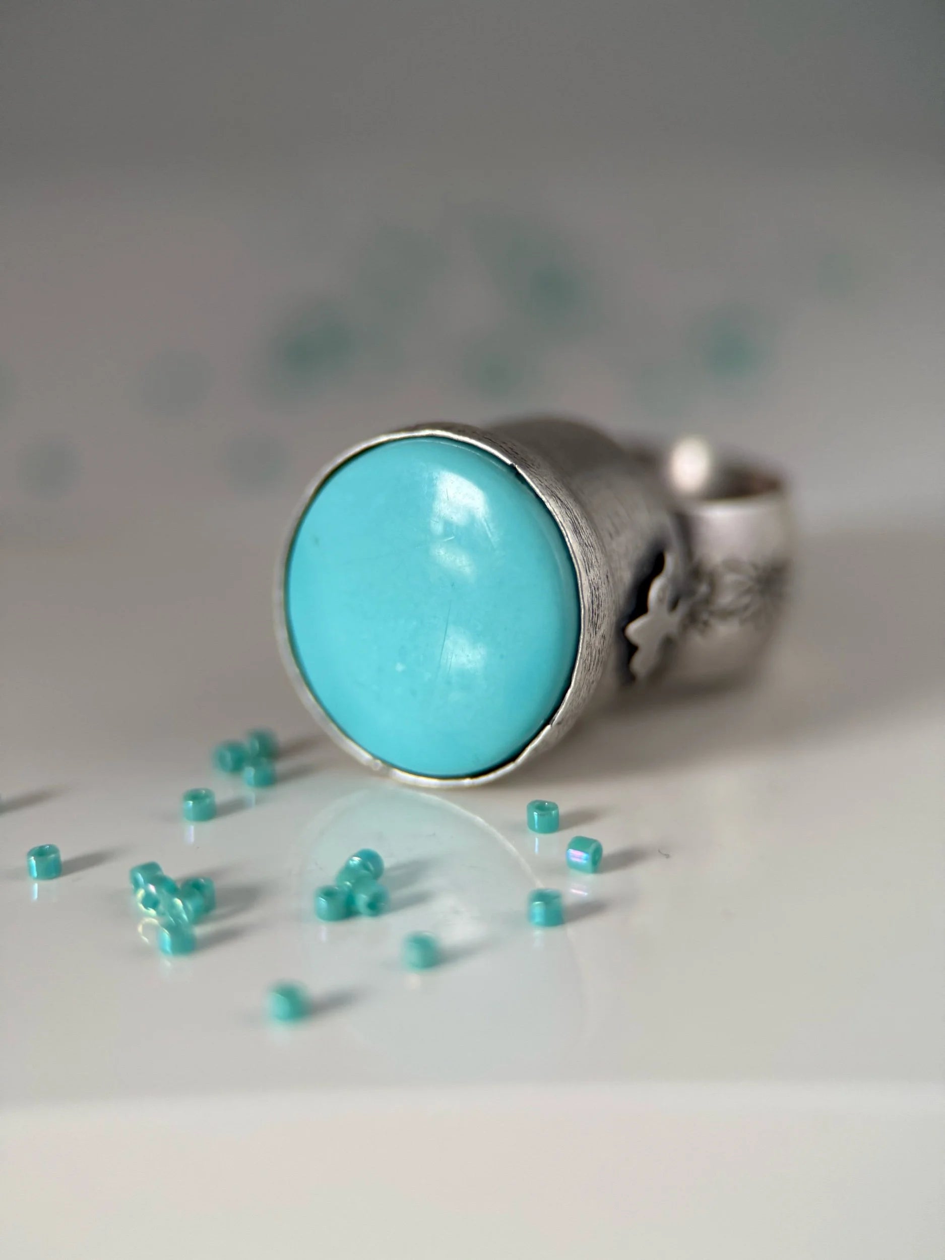 Kingman Turquoise Poison Ring
