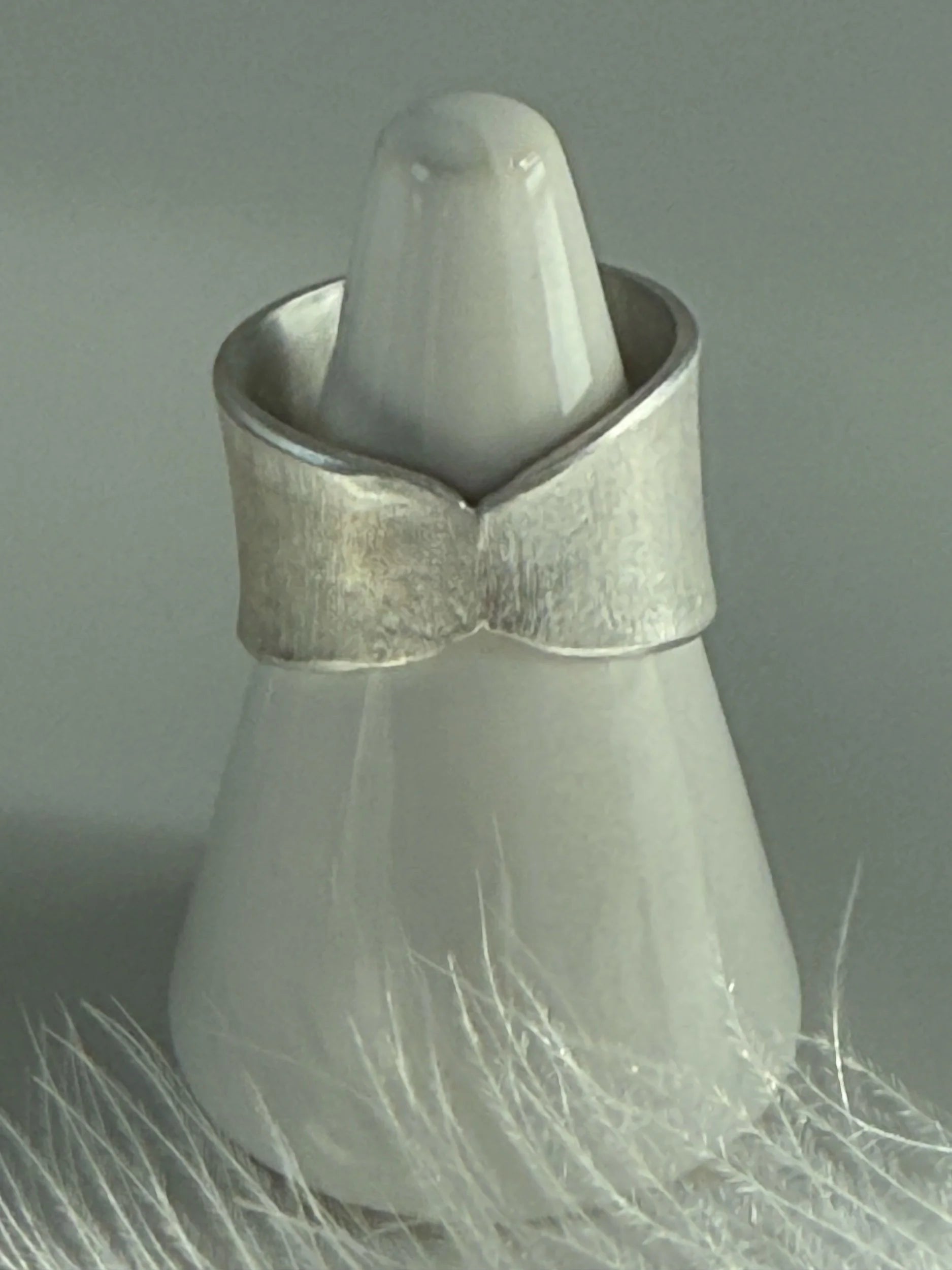 White and London Blue Topaz Silver Ring