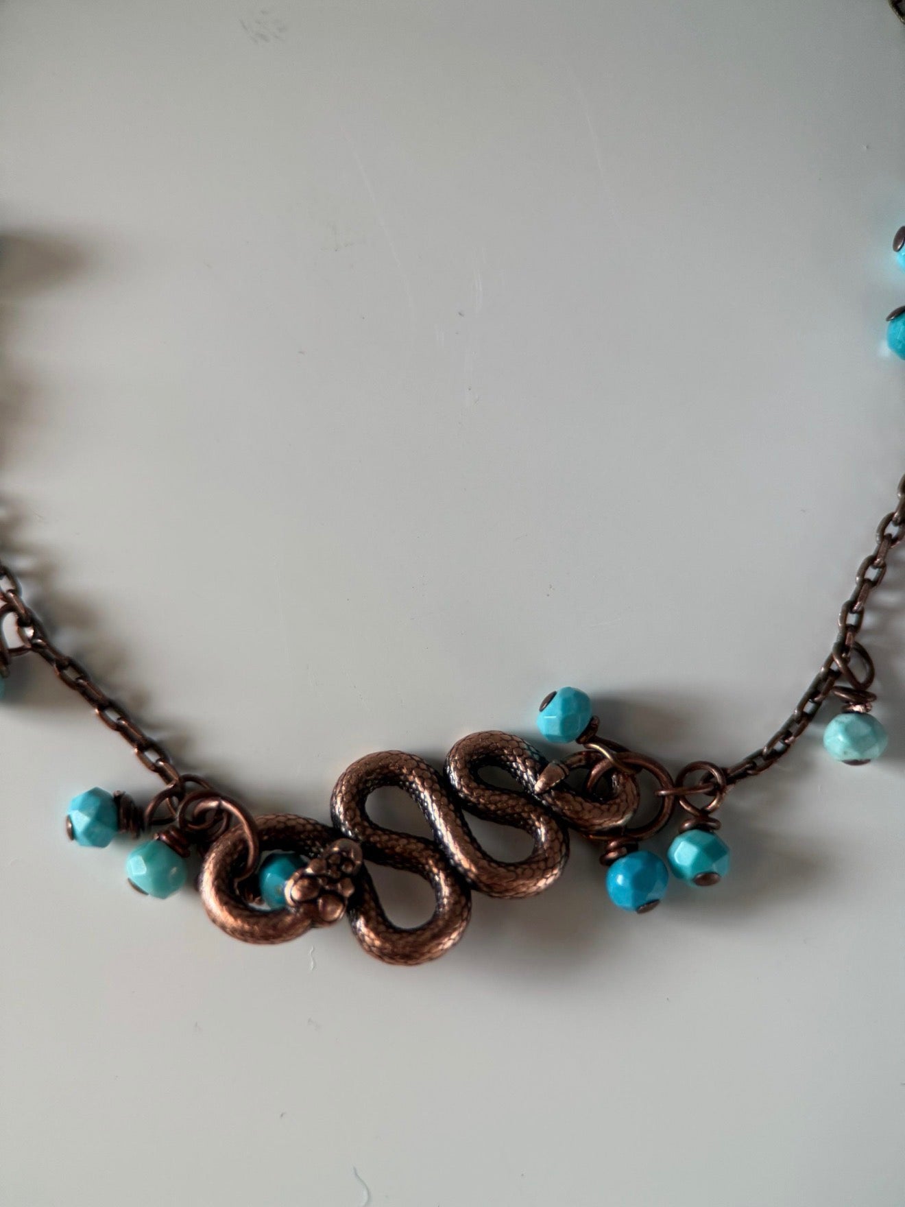Medium Turquoise and Copper Snake Bracelet