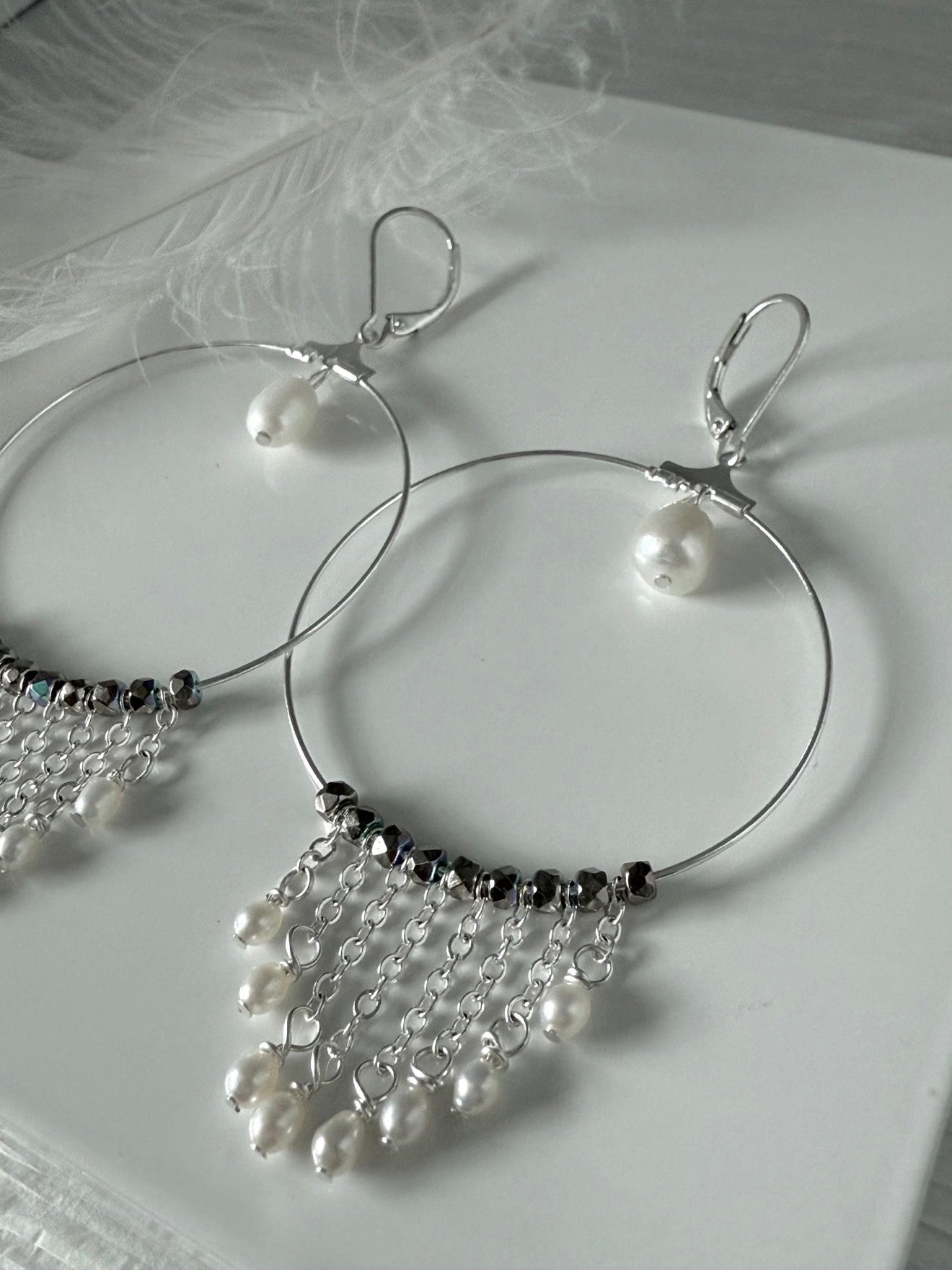 Pearl and Silver Earrings