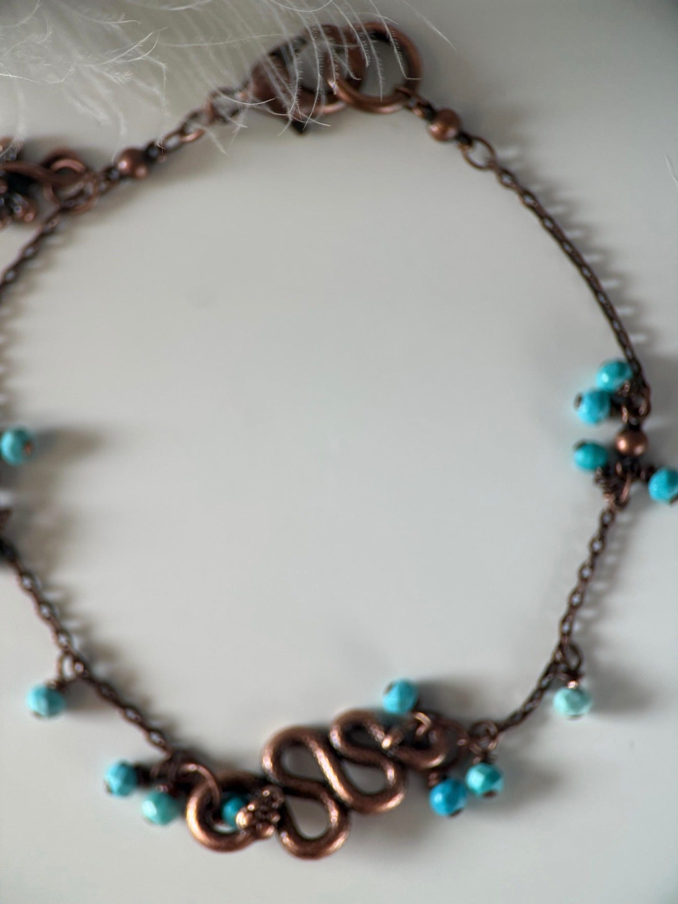 Medium Turquoise and Copper Snake Bracelet