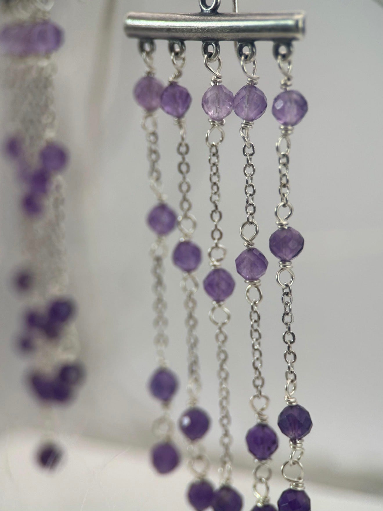 Ombré Amethyst Chandelier Earrings