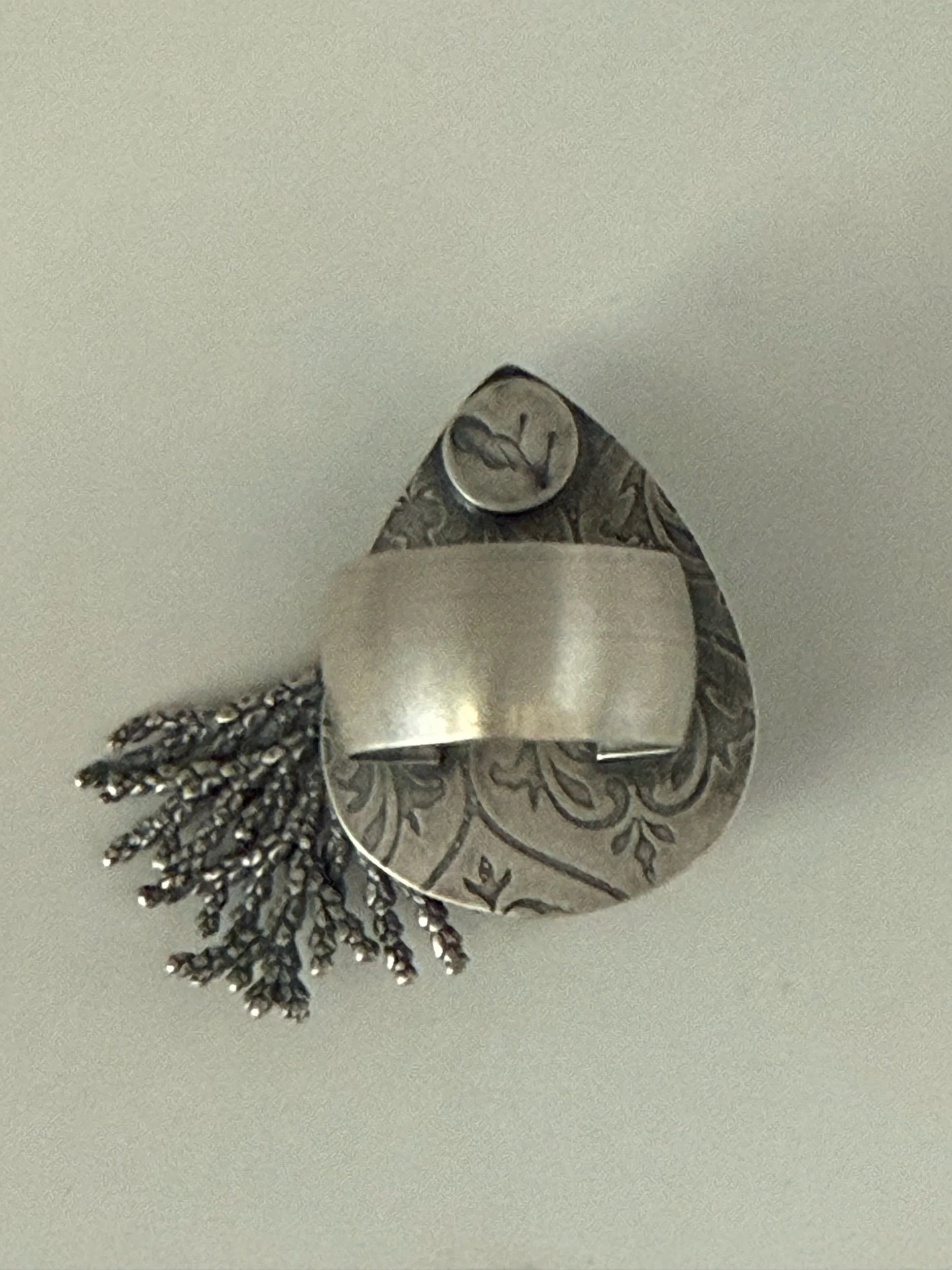 Dendritic Agate and Silver Cedar Ring