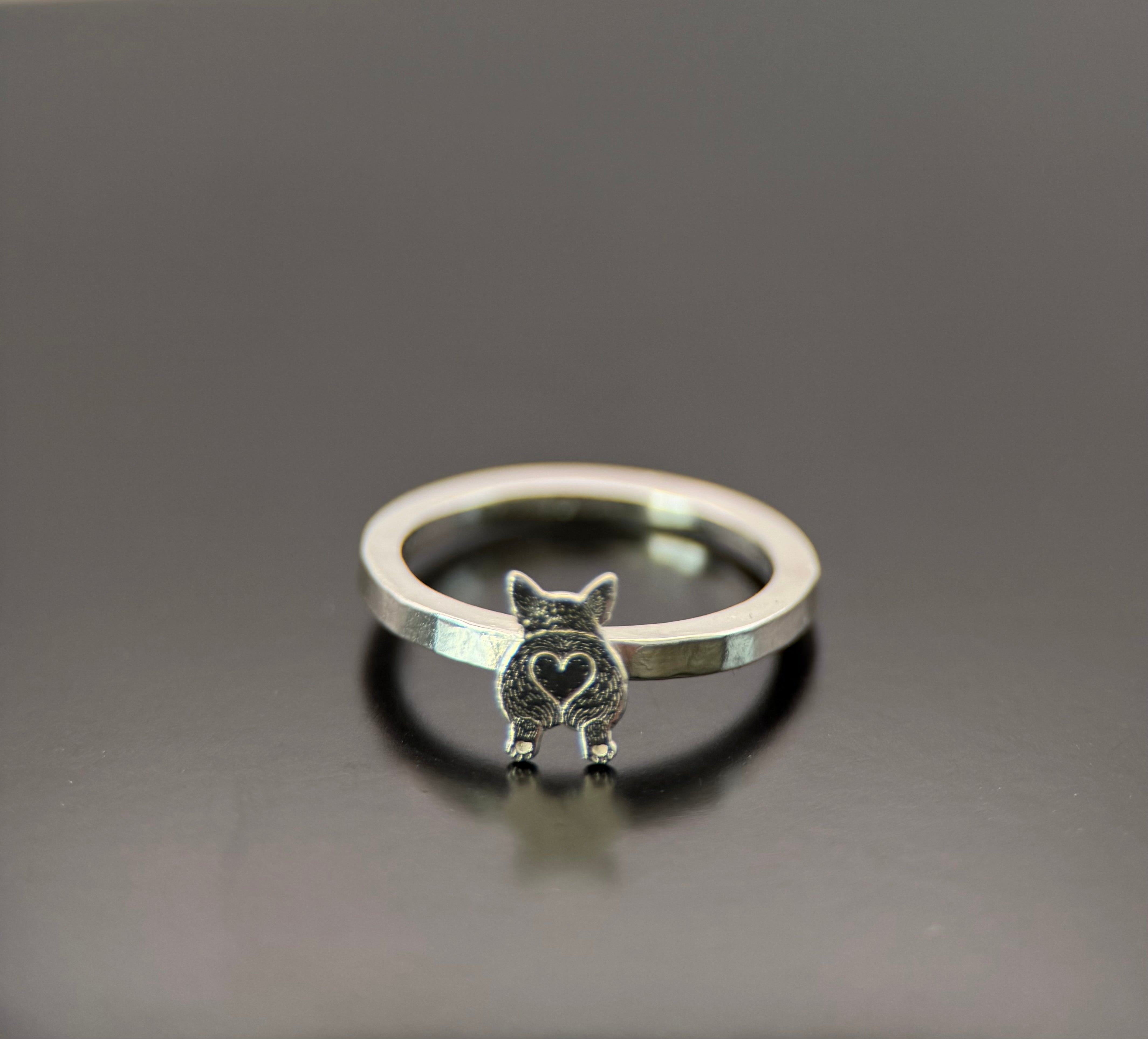 Silver Corgi Ring