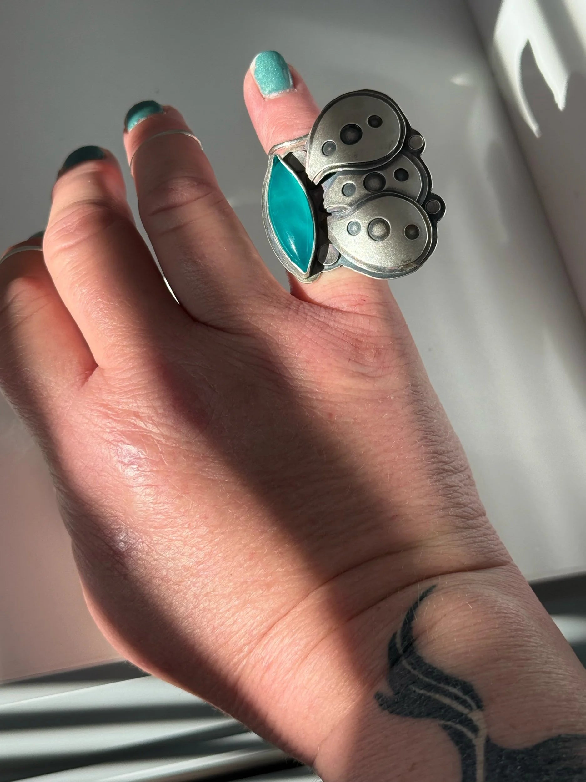 Amazonite Paisley Ring