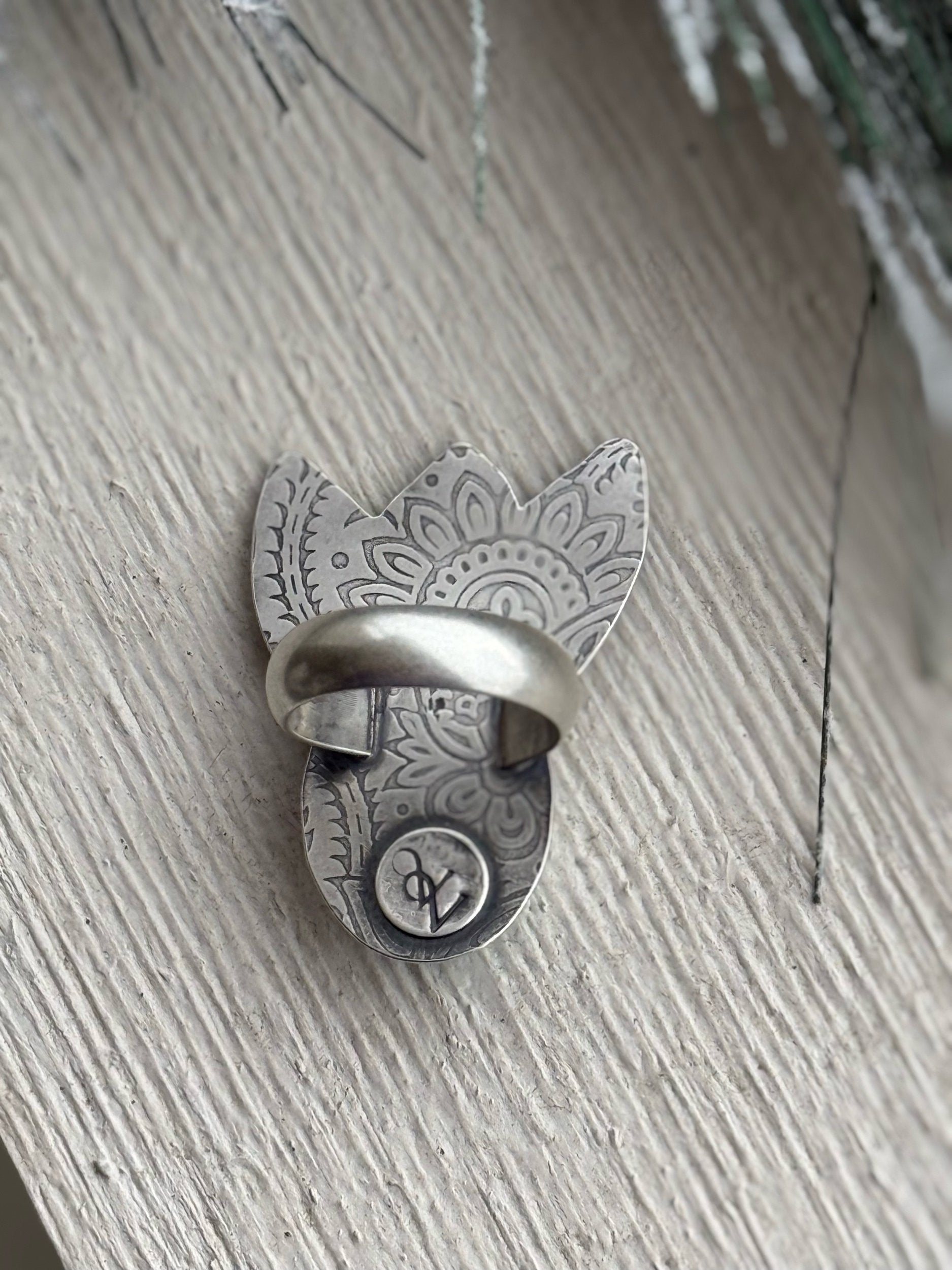 Sonoran Turquoise and Rose Leaves Ring