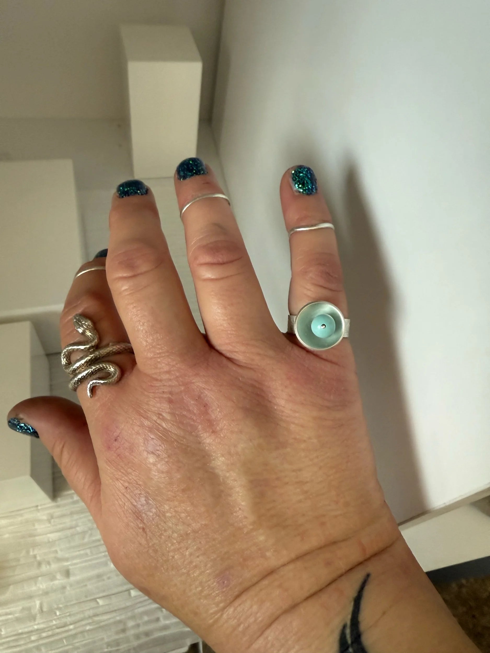 Lone Mountain Turquoise Bead Ring