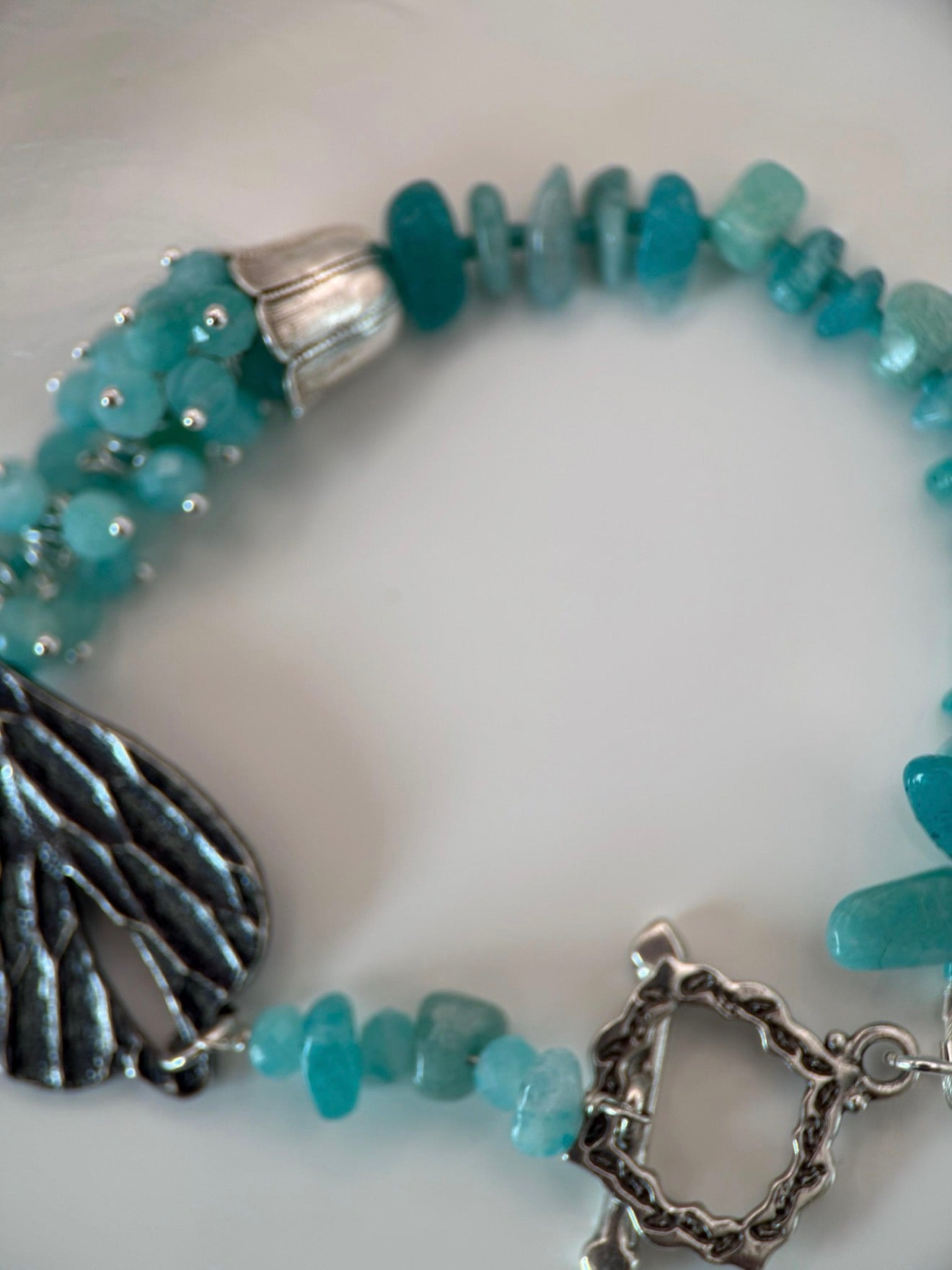 Medium Silver Amazonite Bracelet