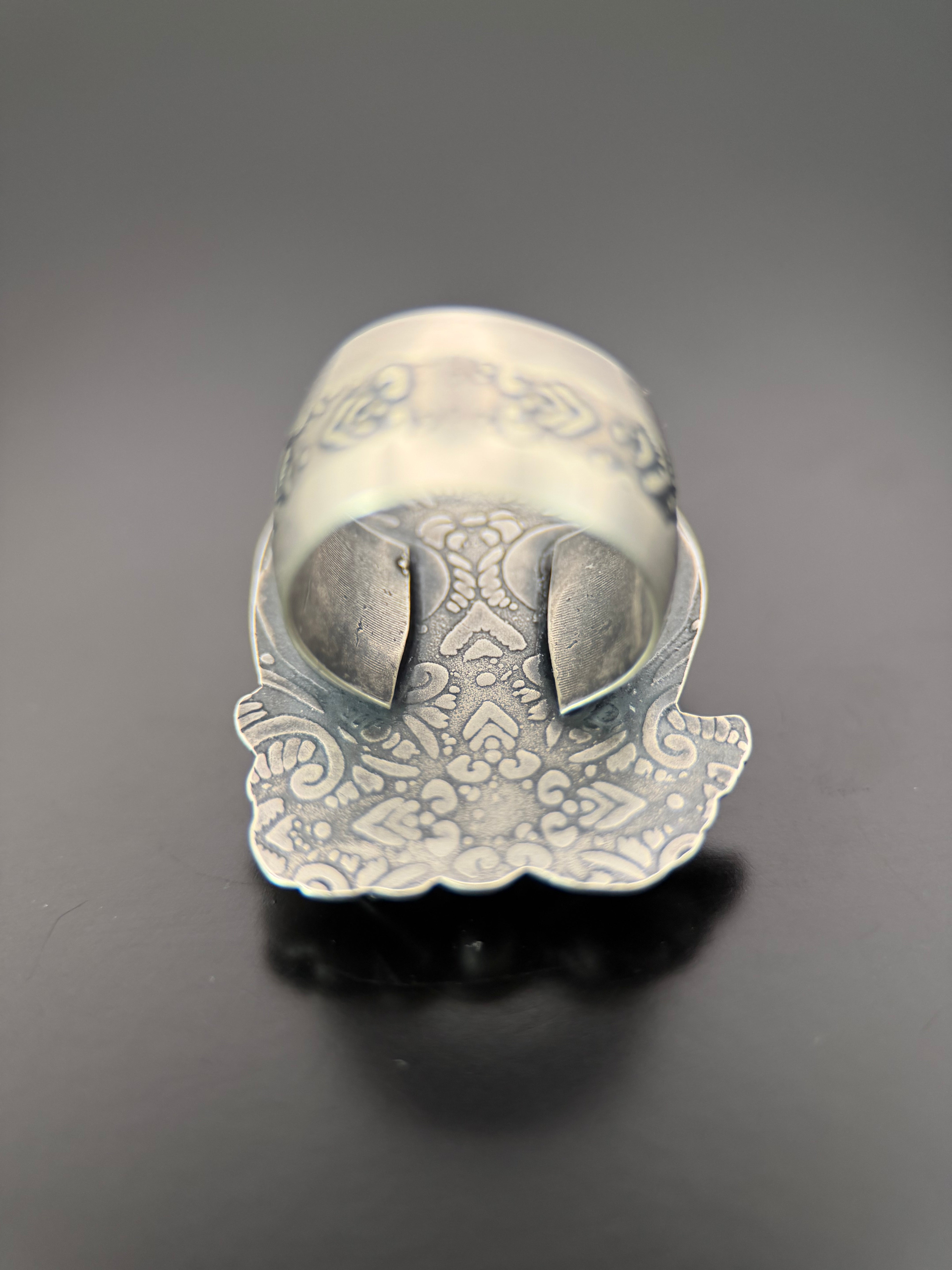 Antelope Hill Variscite Silver Leaf Ring
