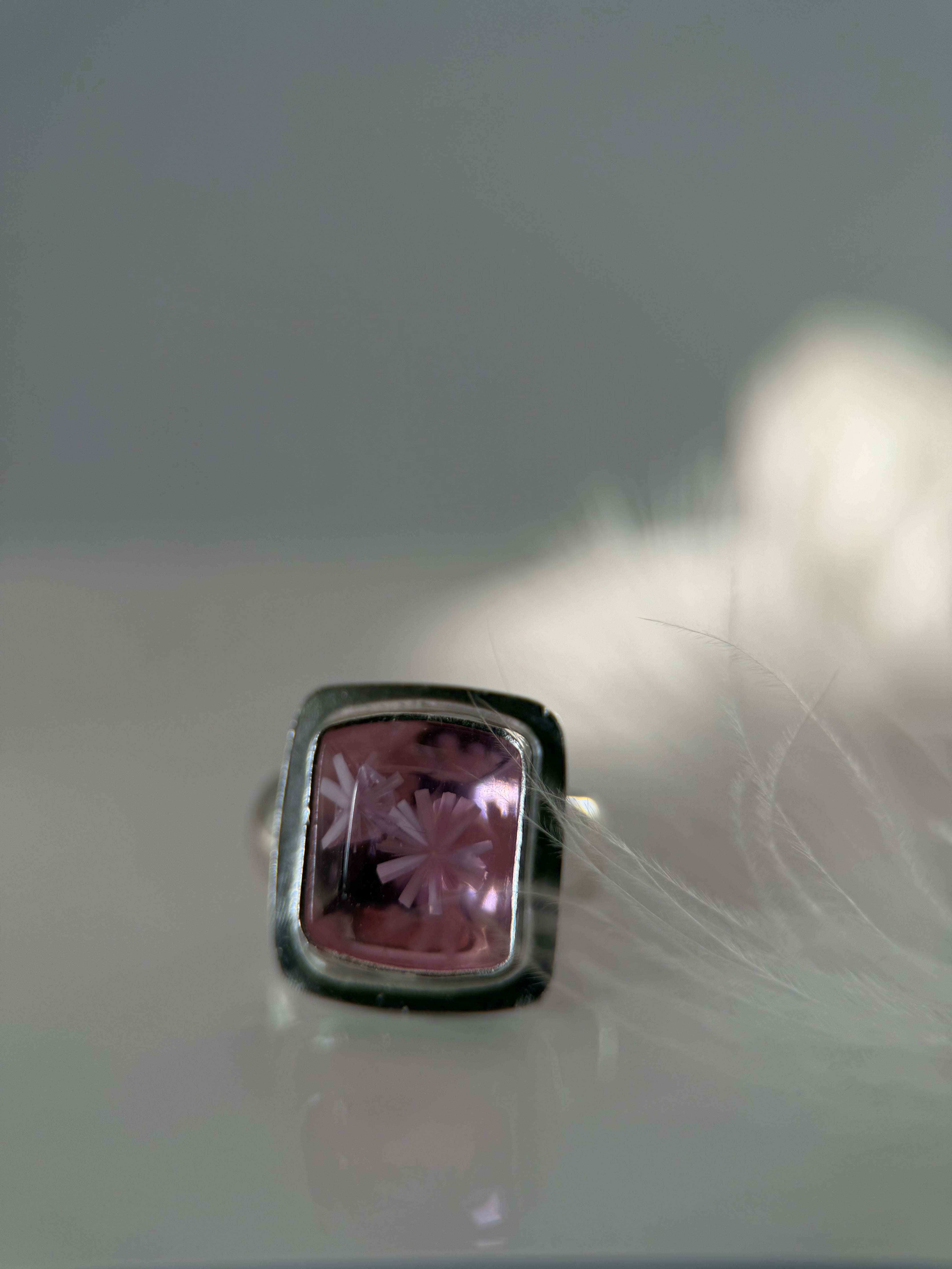 Square Pink Bridewell Stone Ring