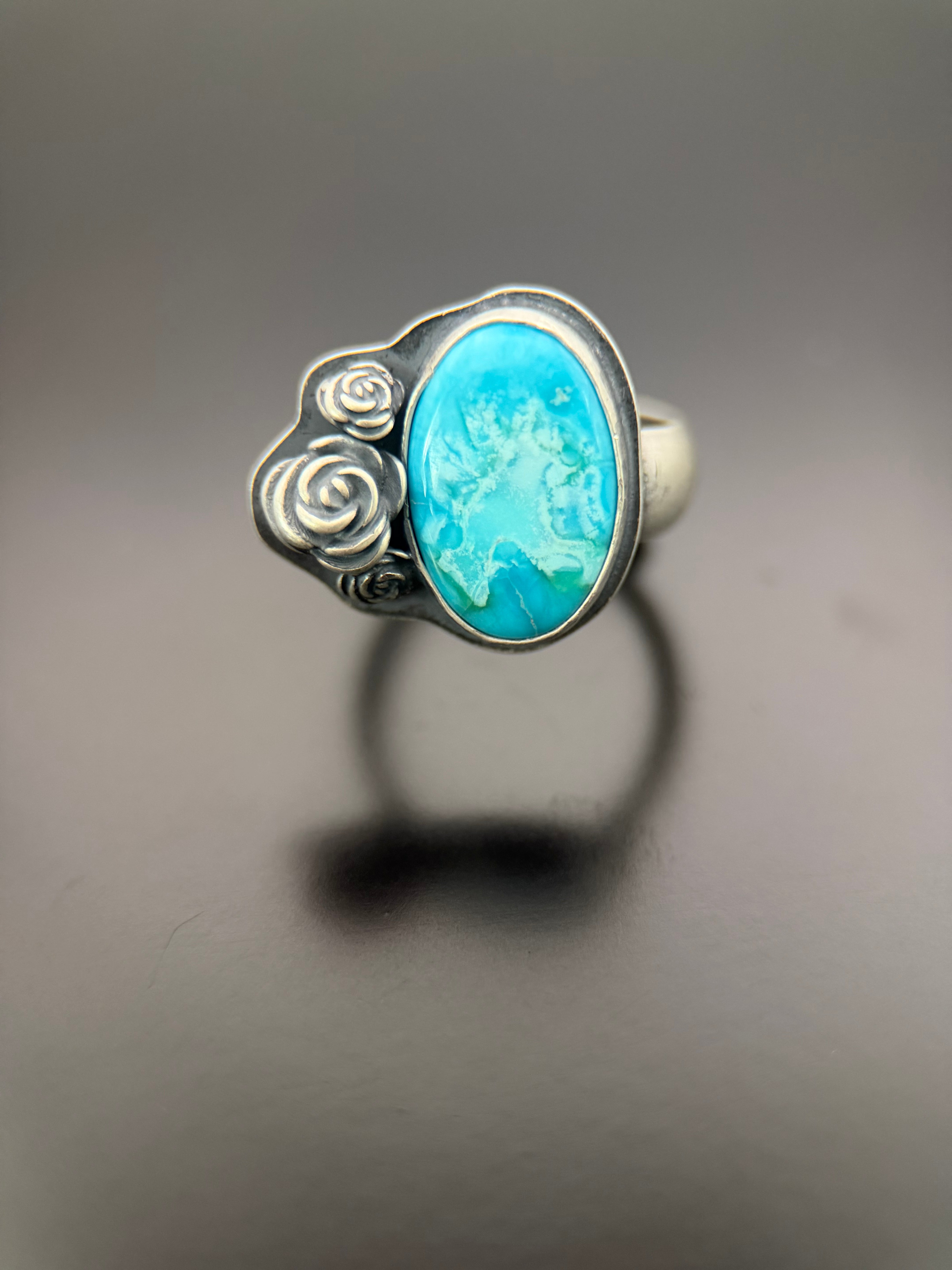 Sierra Bella Turquoise Rose Silver Ring