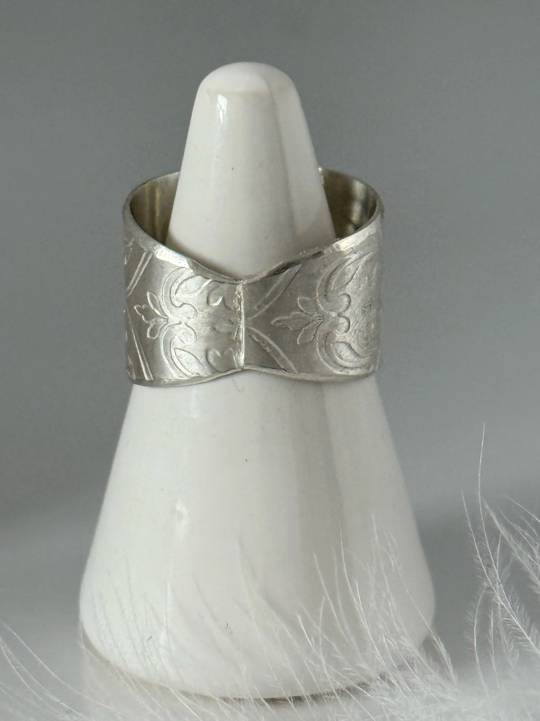 Silver Damask Ring