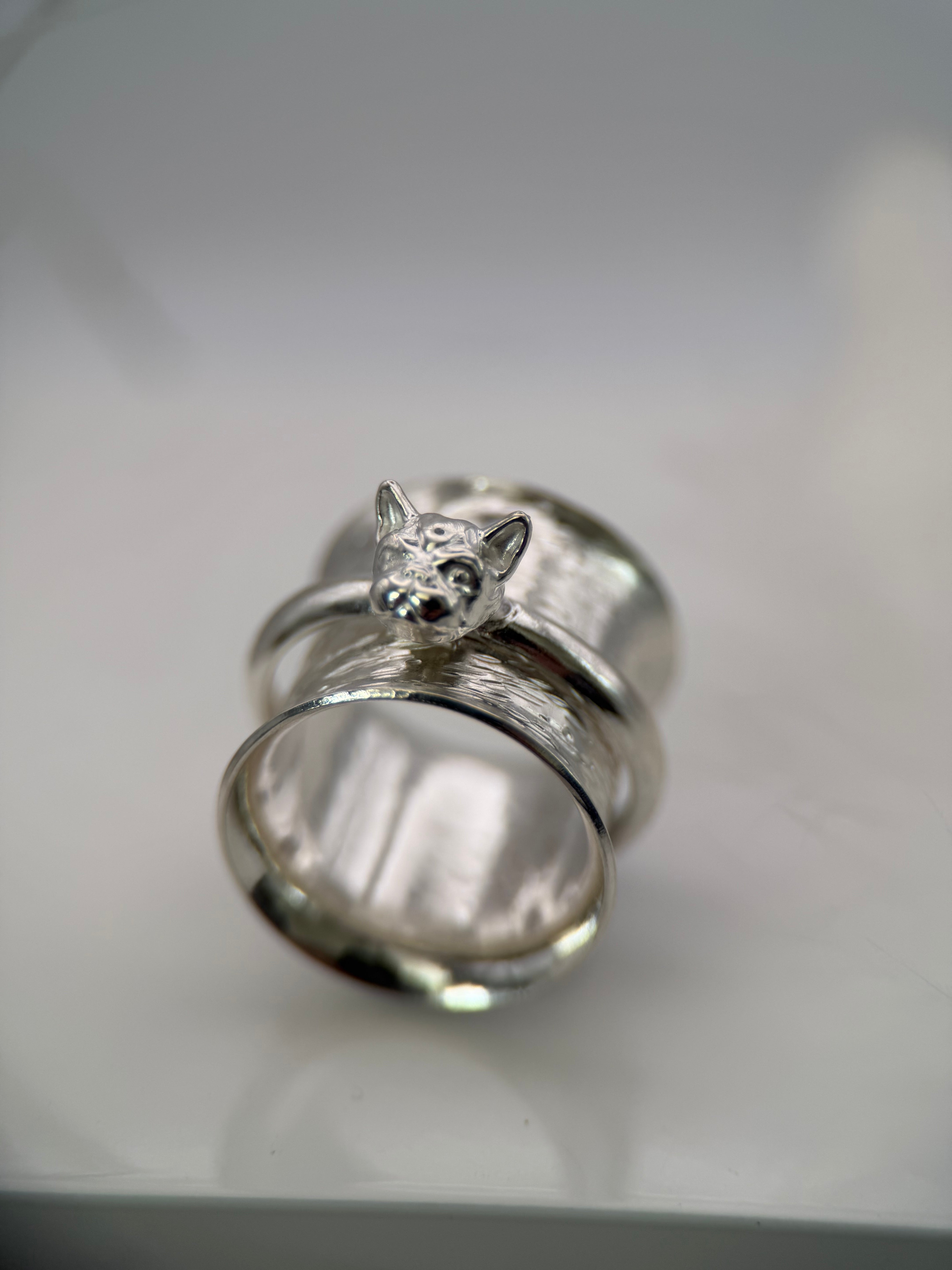 Silver Frenchie Spinner Ring