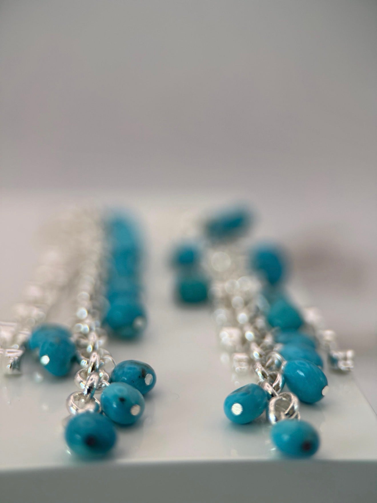 Nacozari Turquoise Chain Statement Earrings