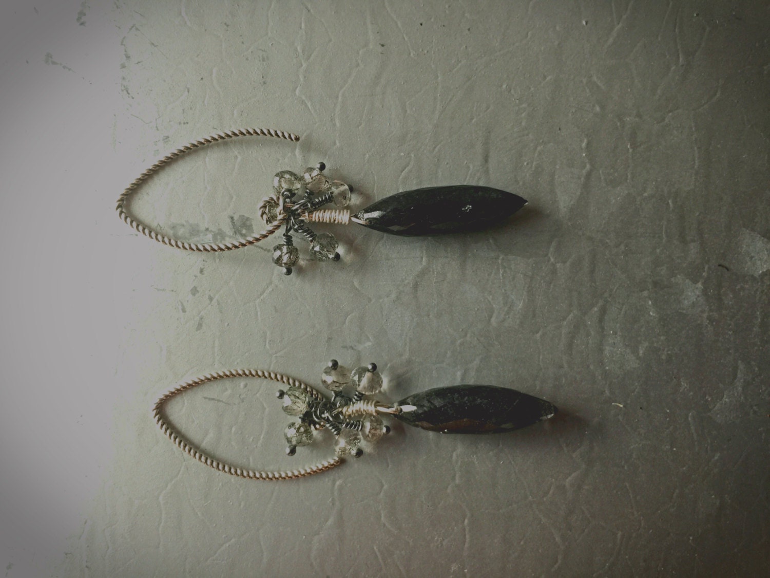 Black Tourmalinated Quartz Earrings