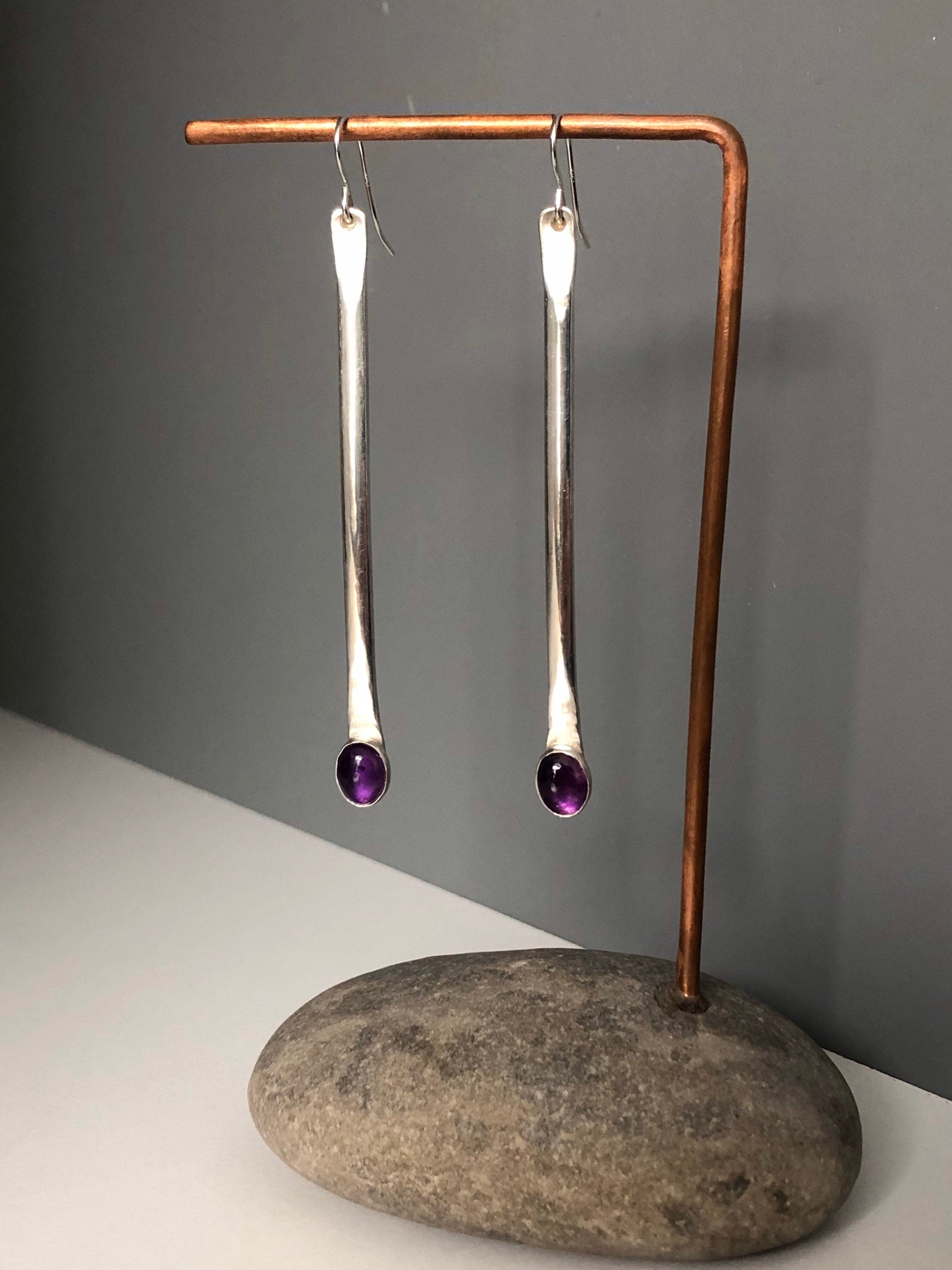 Classic Amethyst Stick Earrings