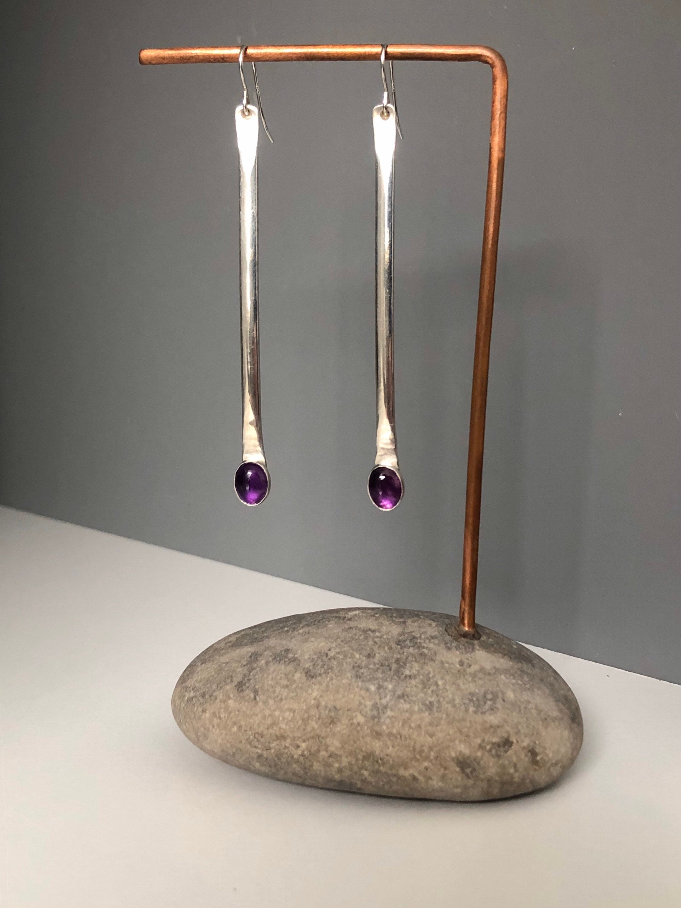 Classic Amethyst Stick Earrings