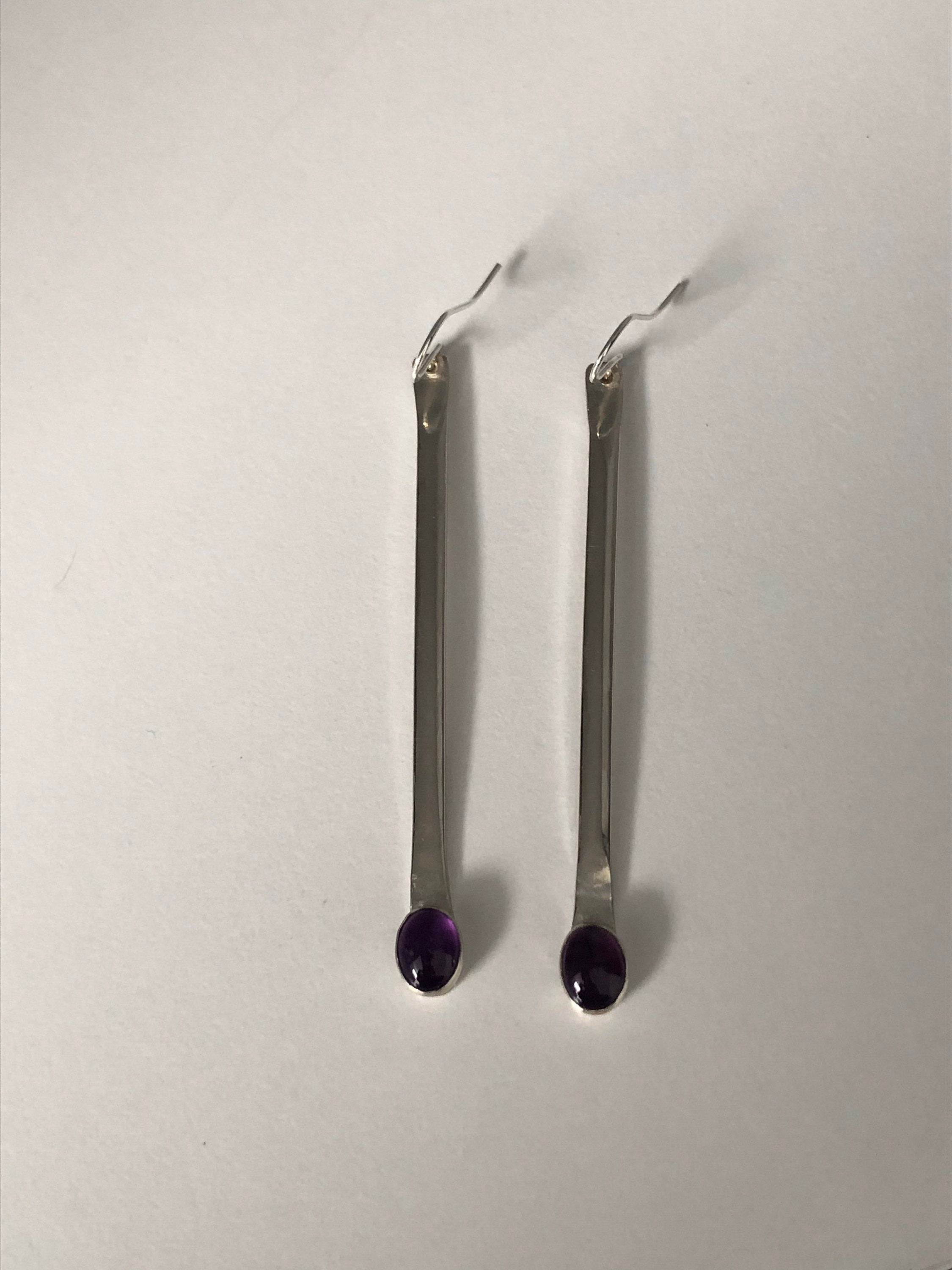 Classic Amethyst Stick Earrings