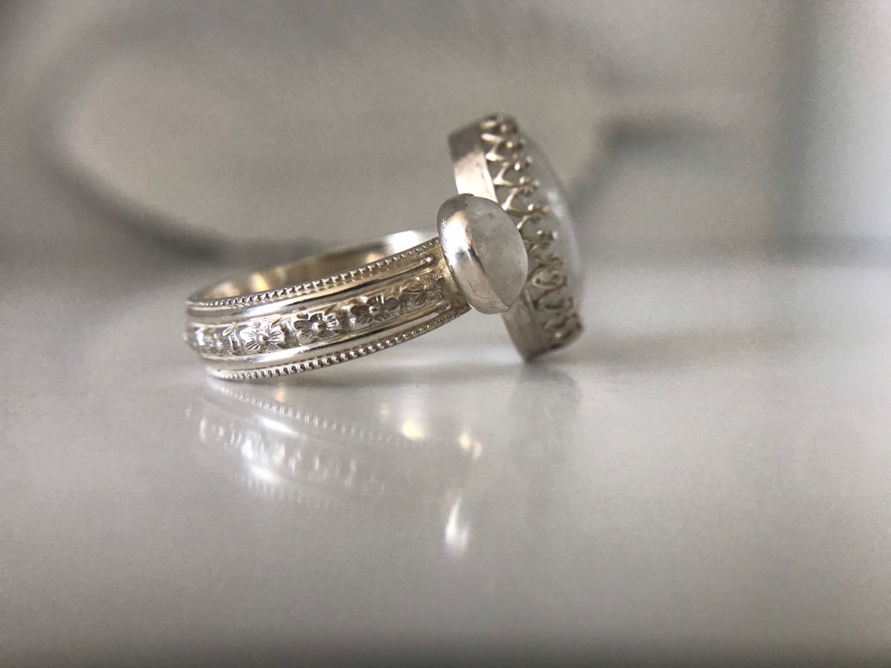 Open Concept Double Rainbow Moonstone Adjustable Ring