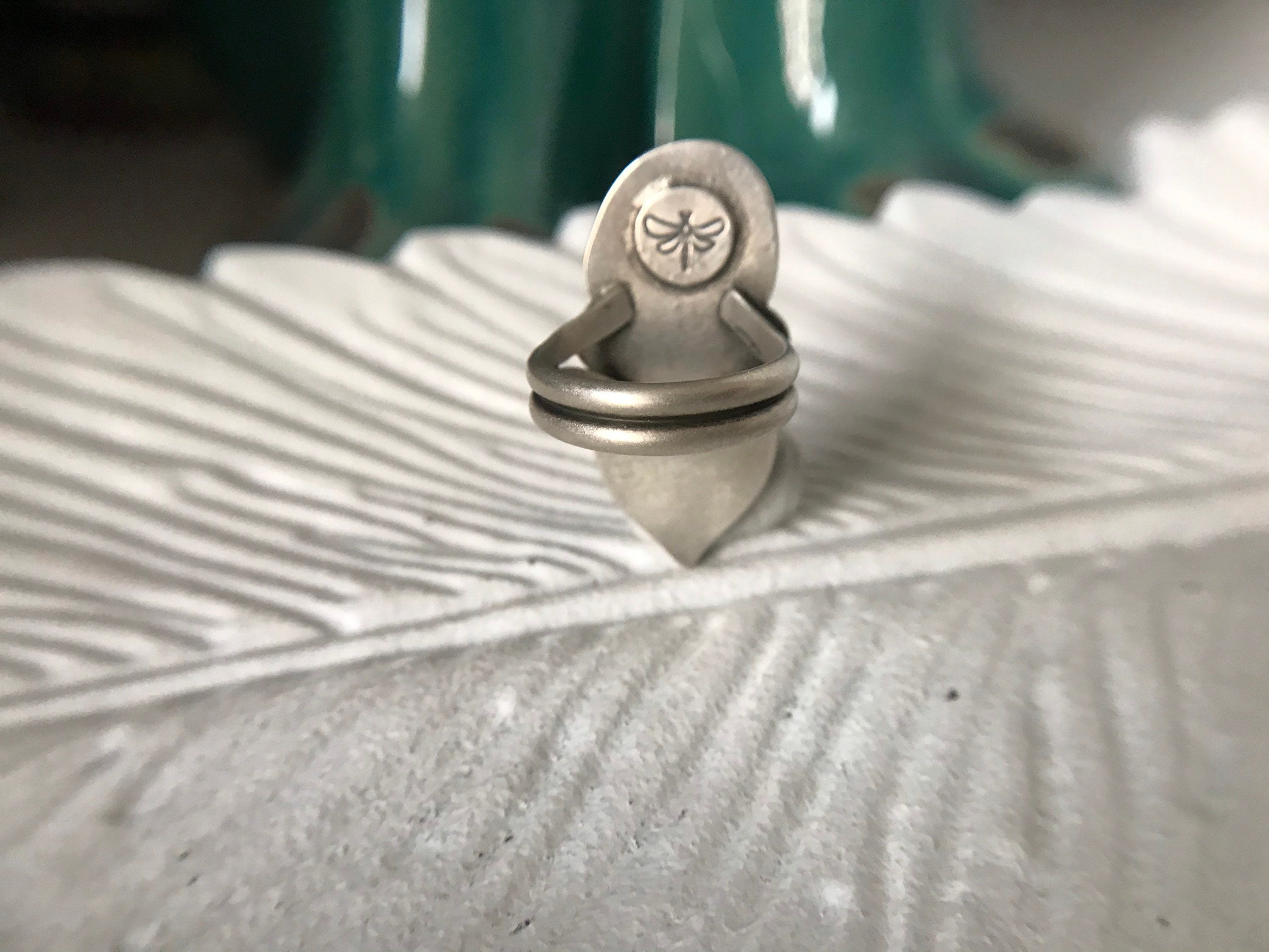 Green and Yellow Tourmaline Leaf Ring