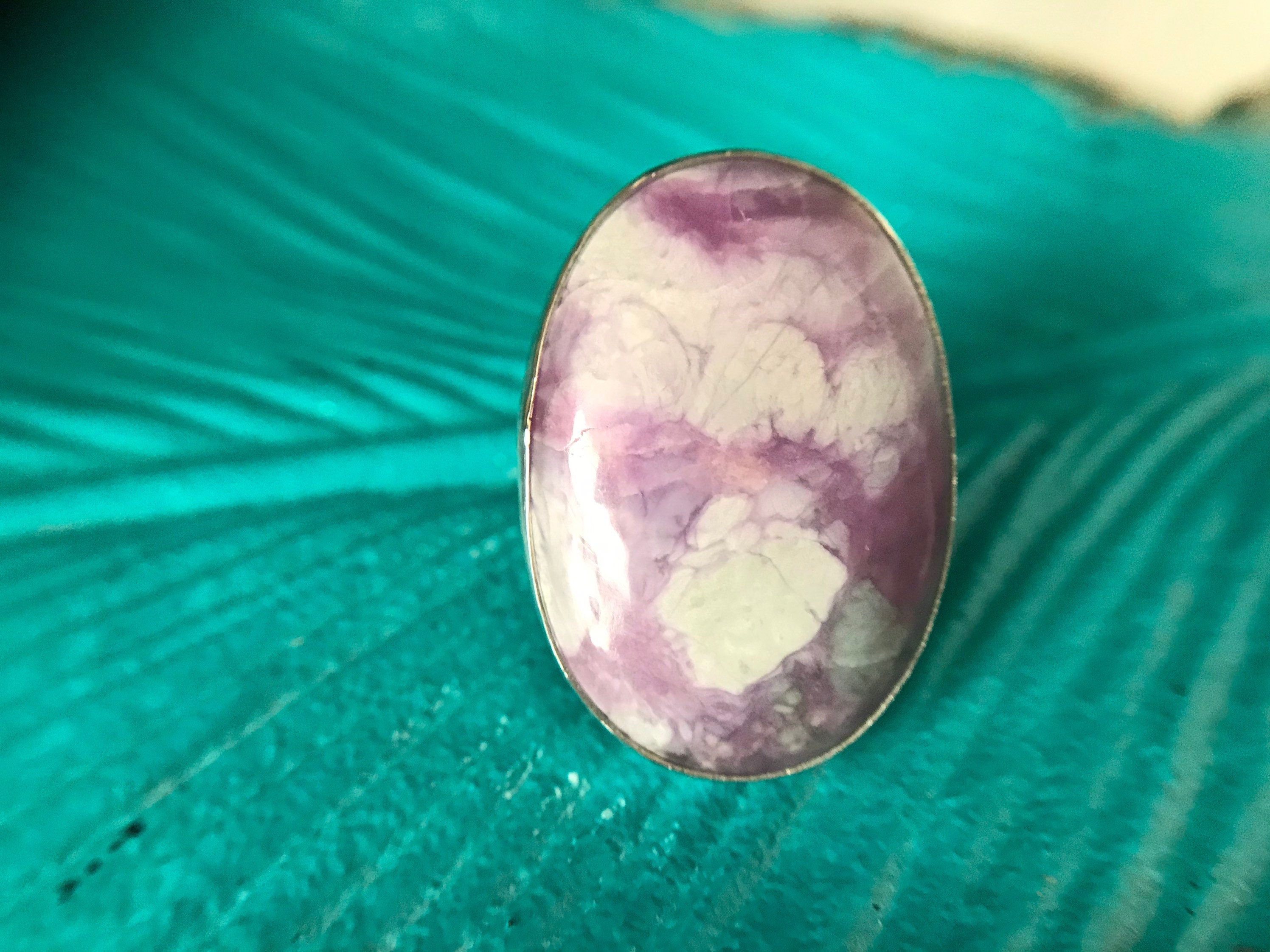 Purple and Blue Sugilite Richterite Statement Ring