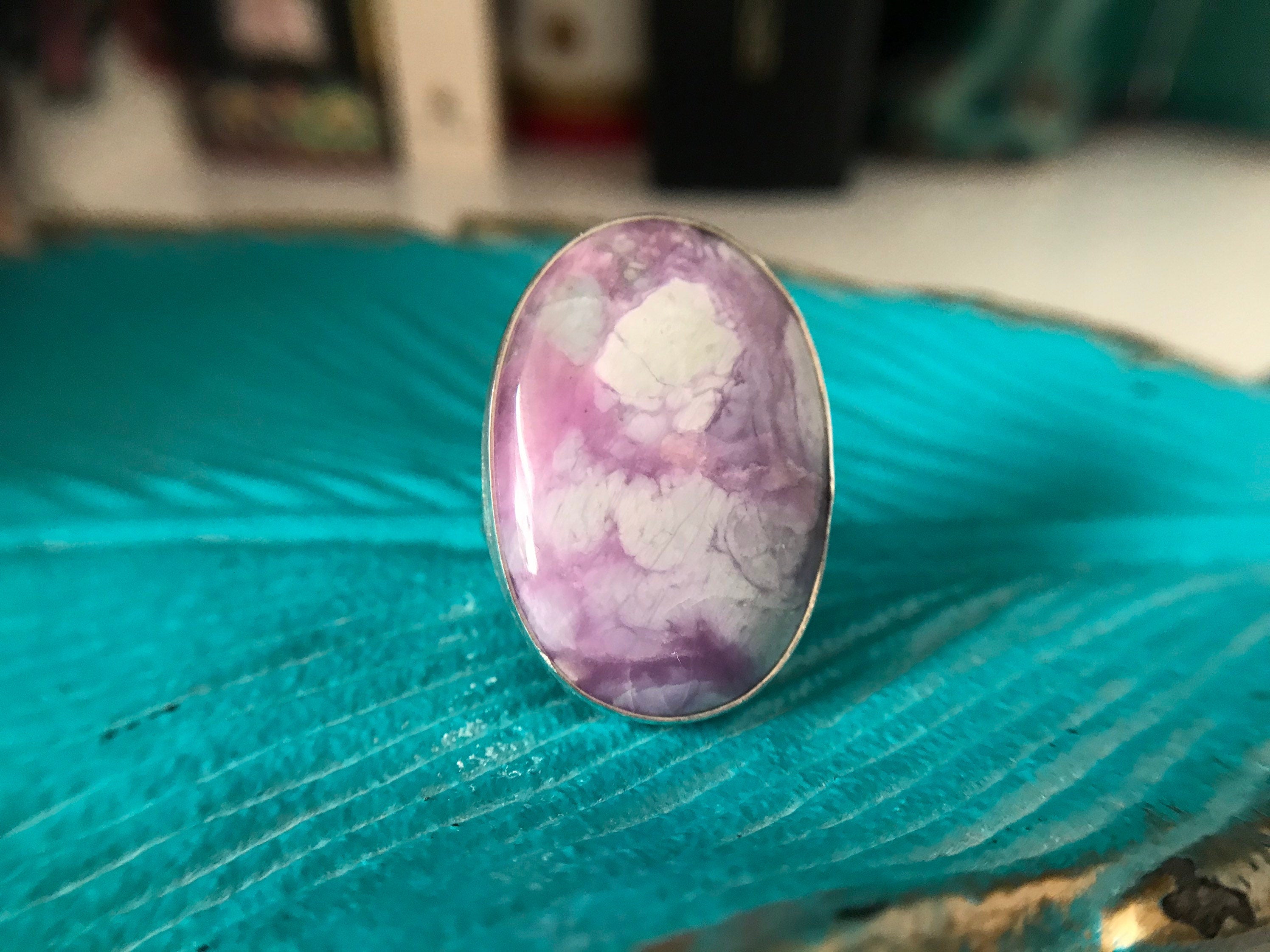 Purple and Blue Sugilite Richterite Statement Ring