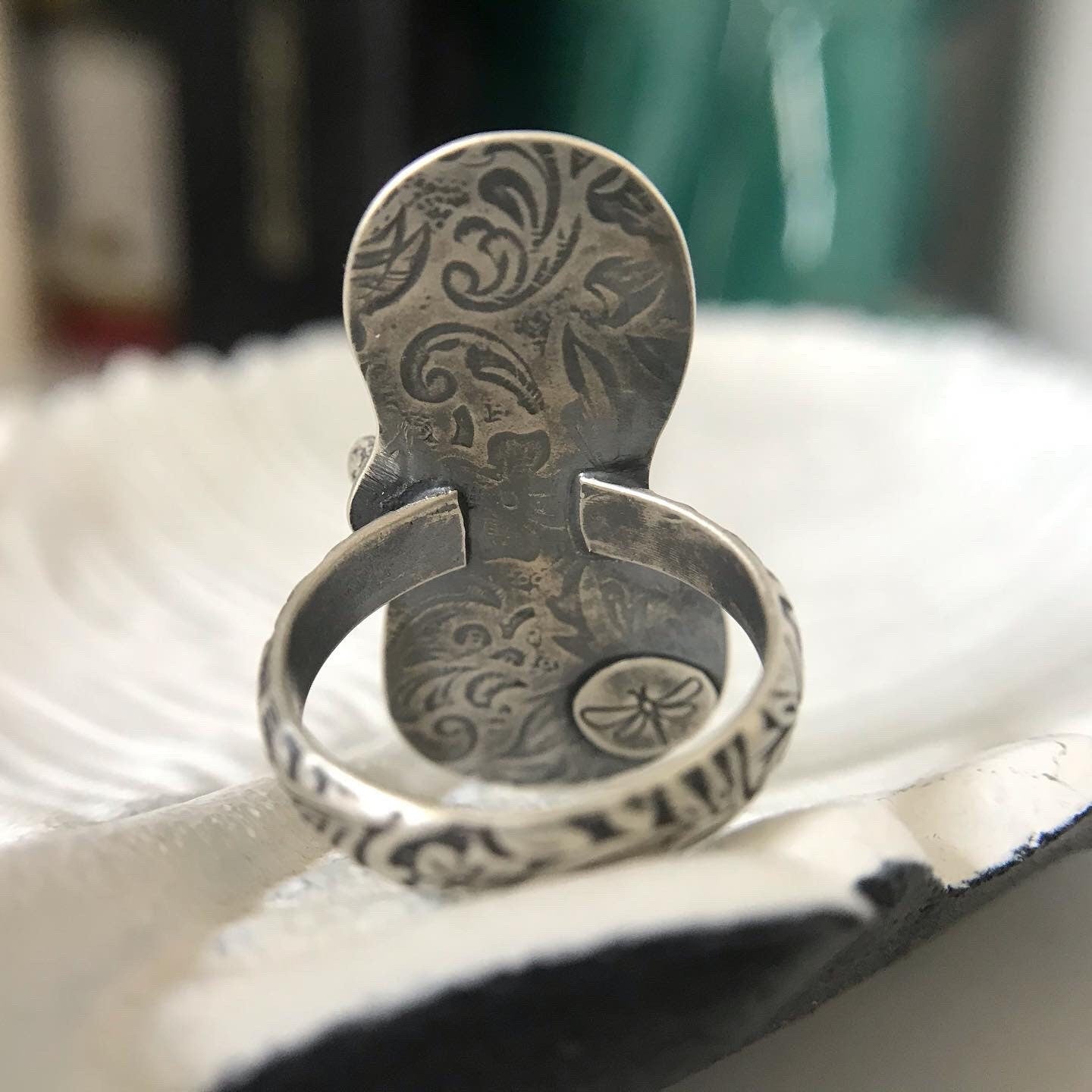 Snowcloud and Yellowstone Variscite Rose Ring