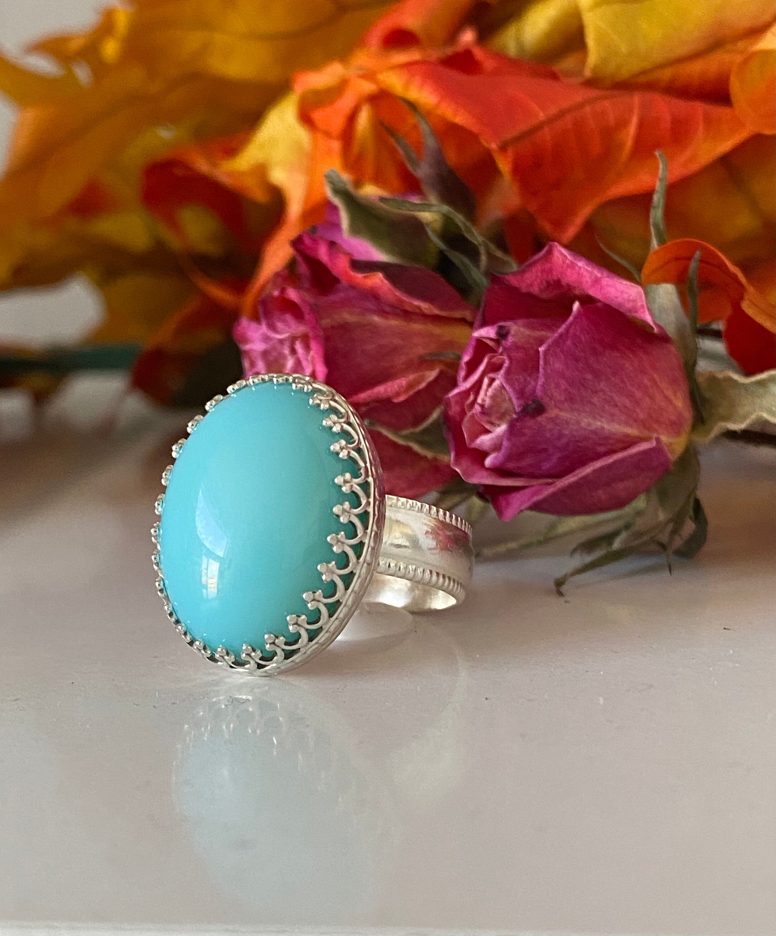 Aqua Chalcedony Ring