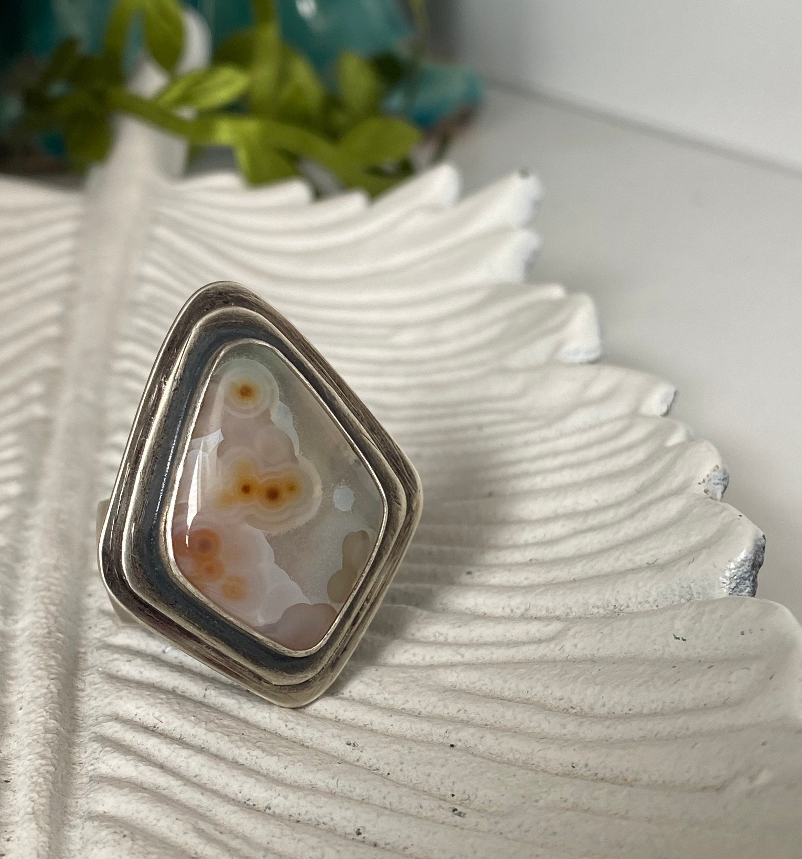 Diamond Ocean Jasper Ring