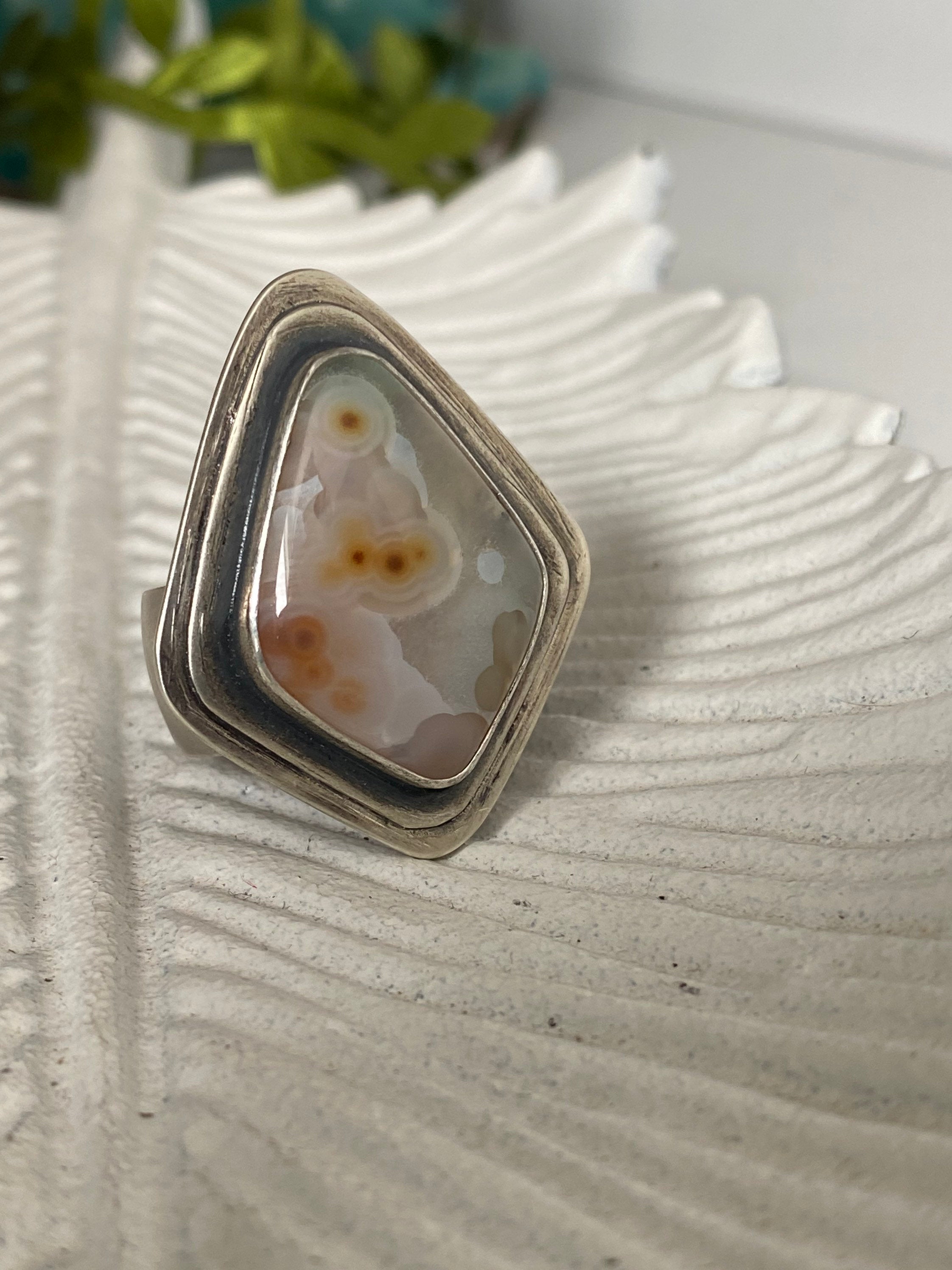 Diamond Ocean Jasper Ring