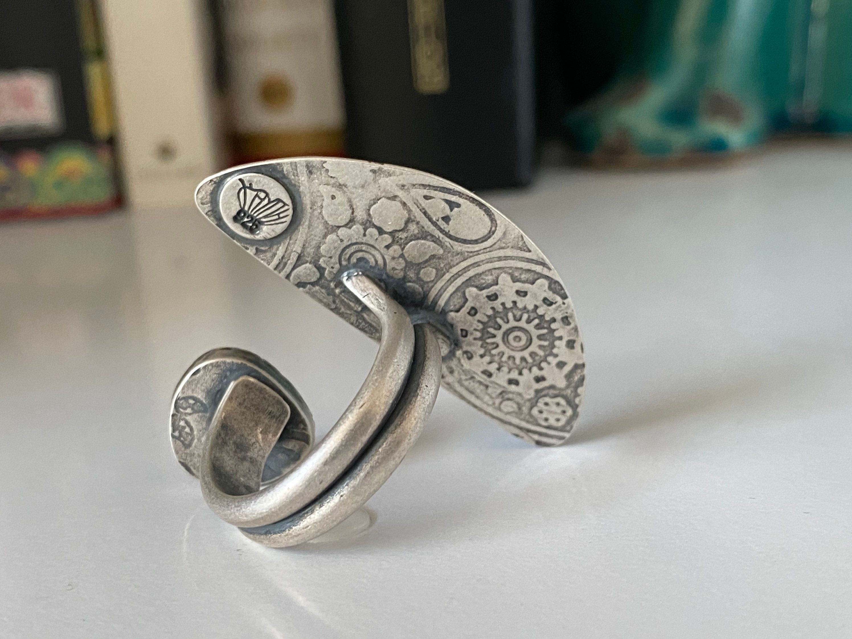 Open Concept Purple Coyamito Agate and Lavender Amethyst Adjustable Ring