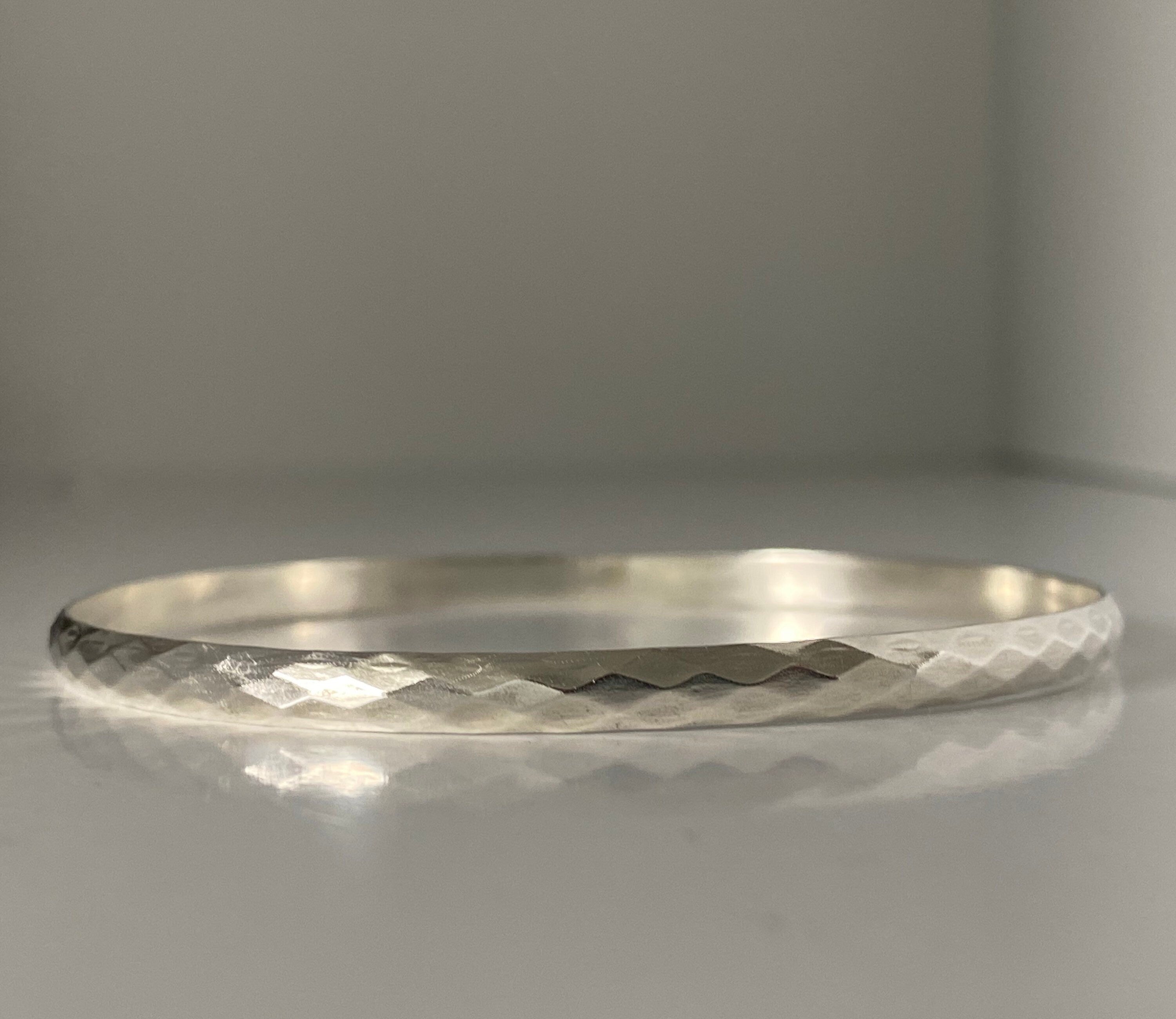 Silver Diamond Print Bangle - Choose your size!