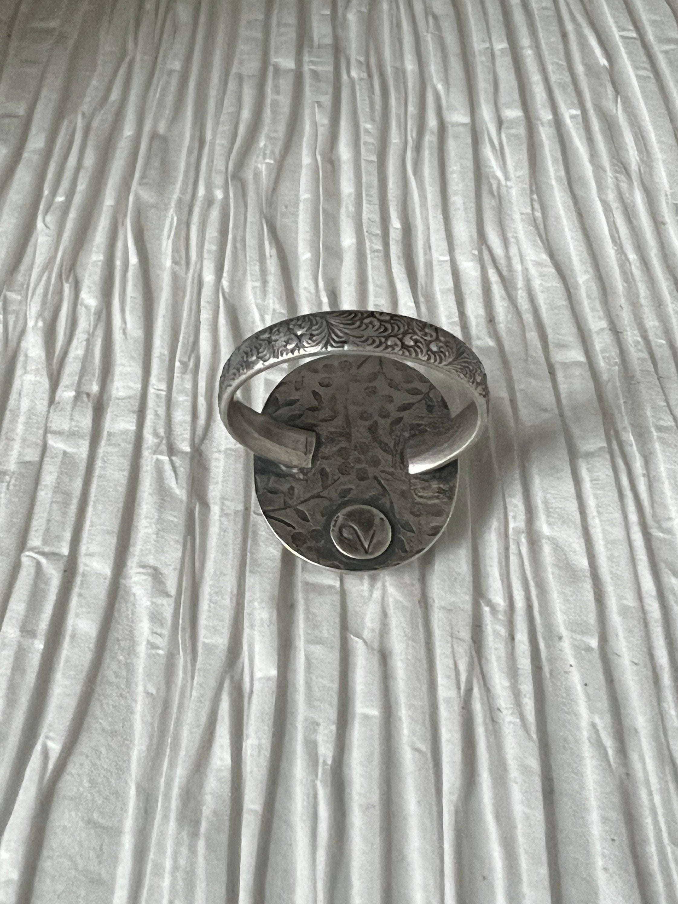 Oval Rosecut Citrine Silver Ring