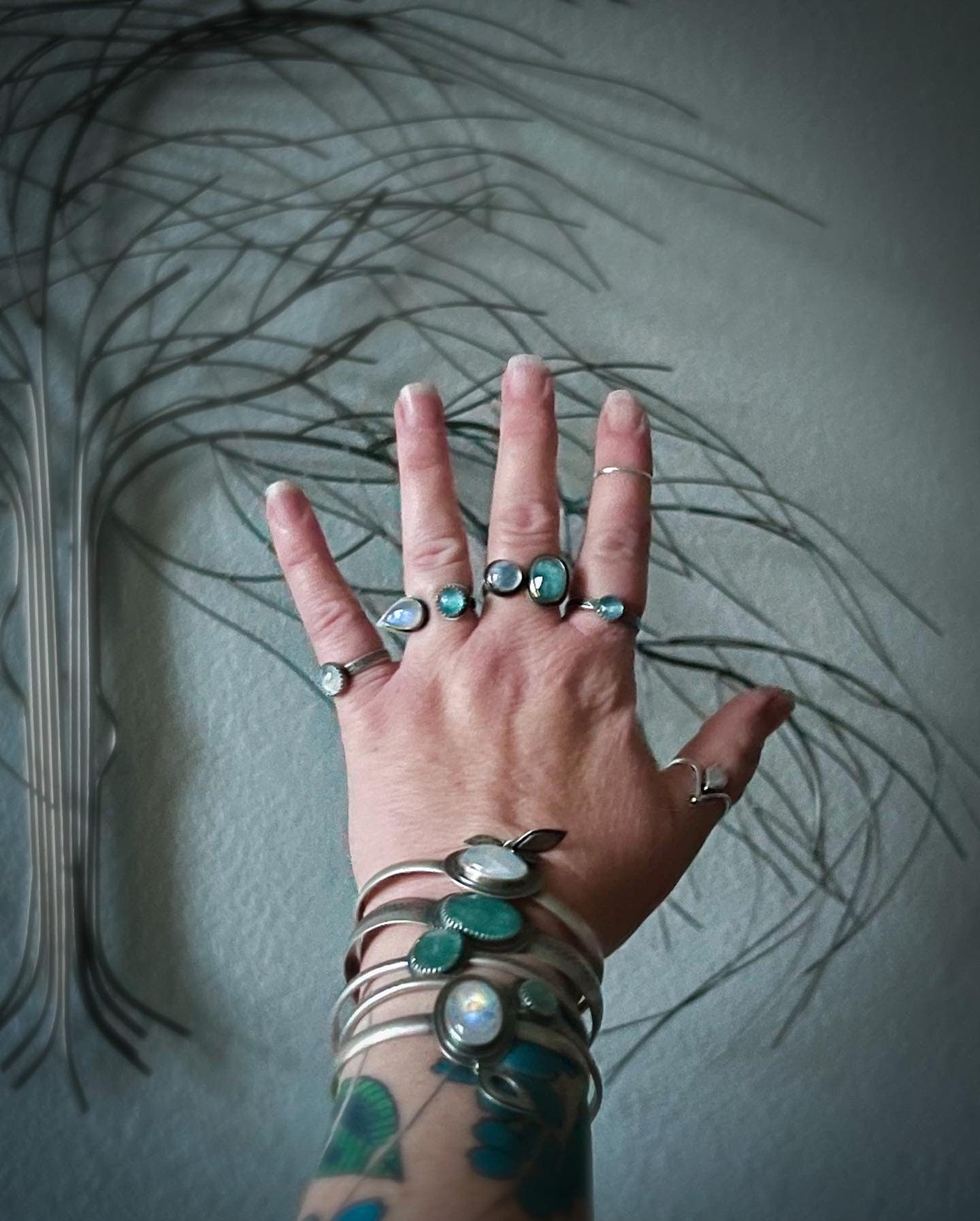 Oval Aqua Kyanite Cuff ~ Sea Ice Collection